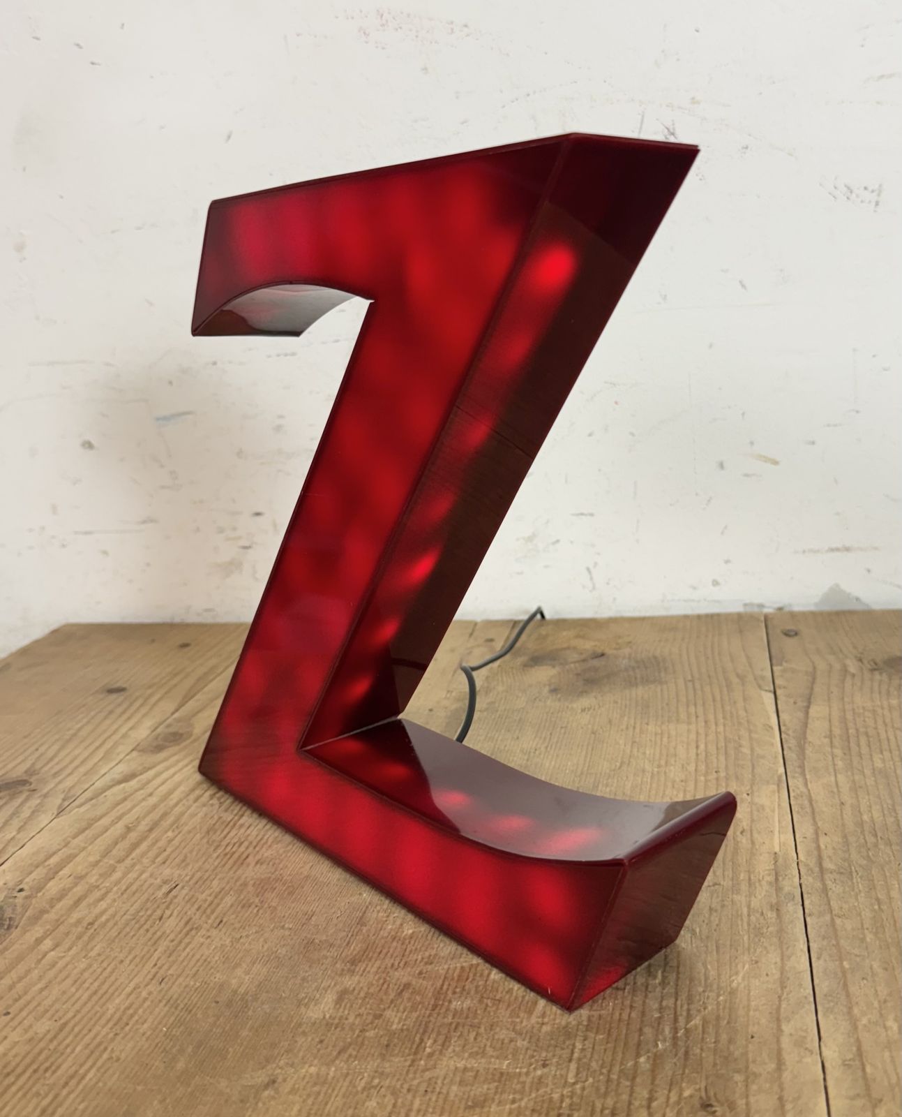 Vintage Dark Red Illuminated Letter Z , 1980s photo buy
