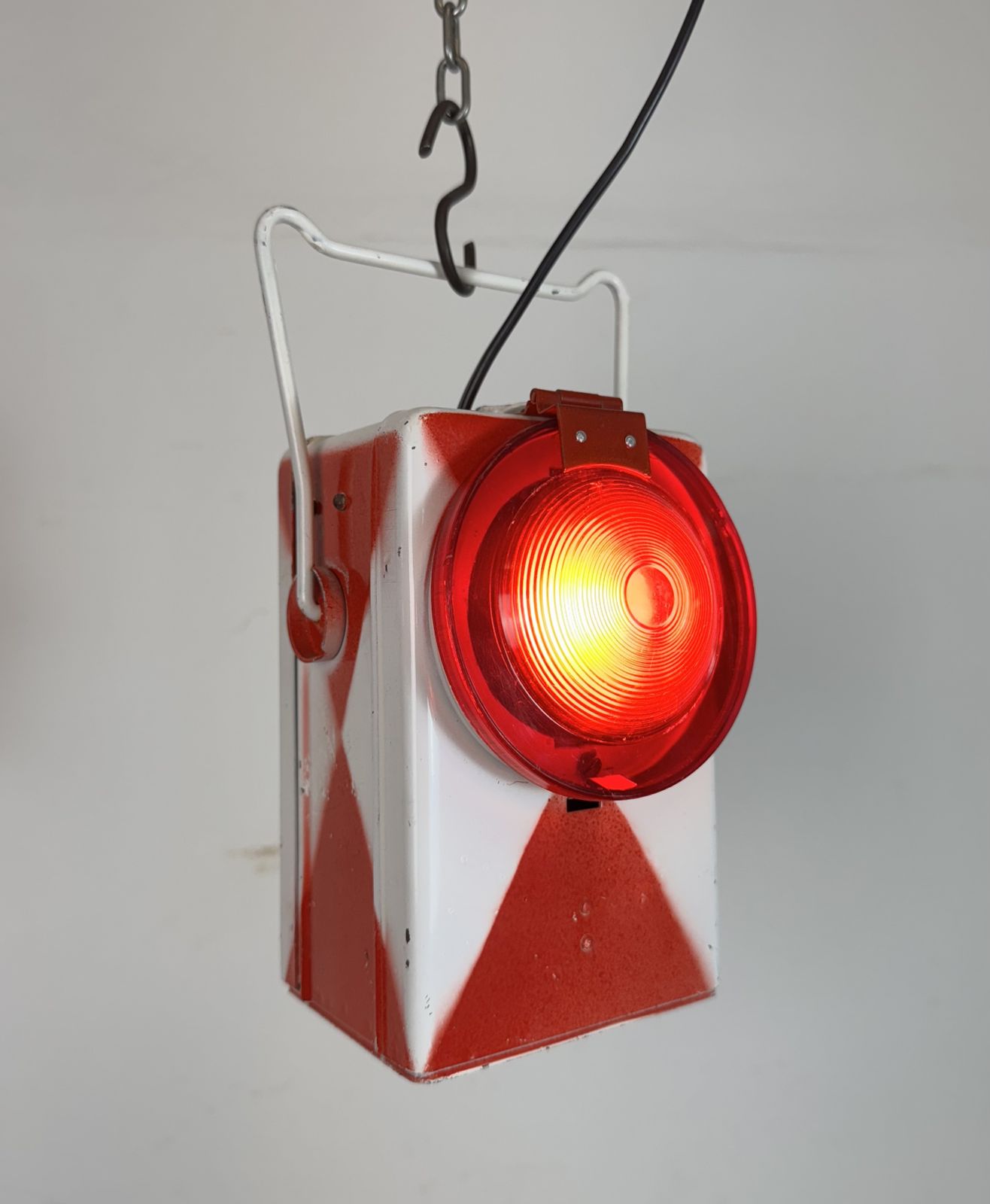 Industrial Red Railway Lantern, 1980s photo furniture
