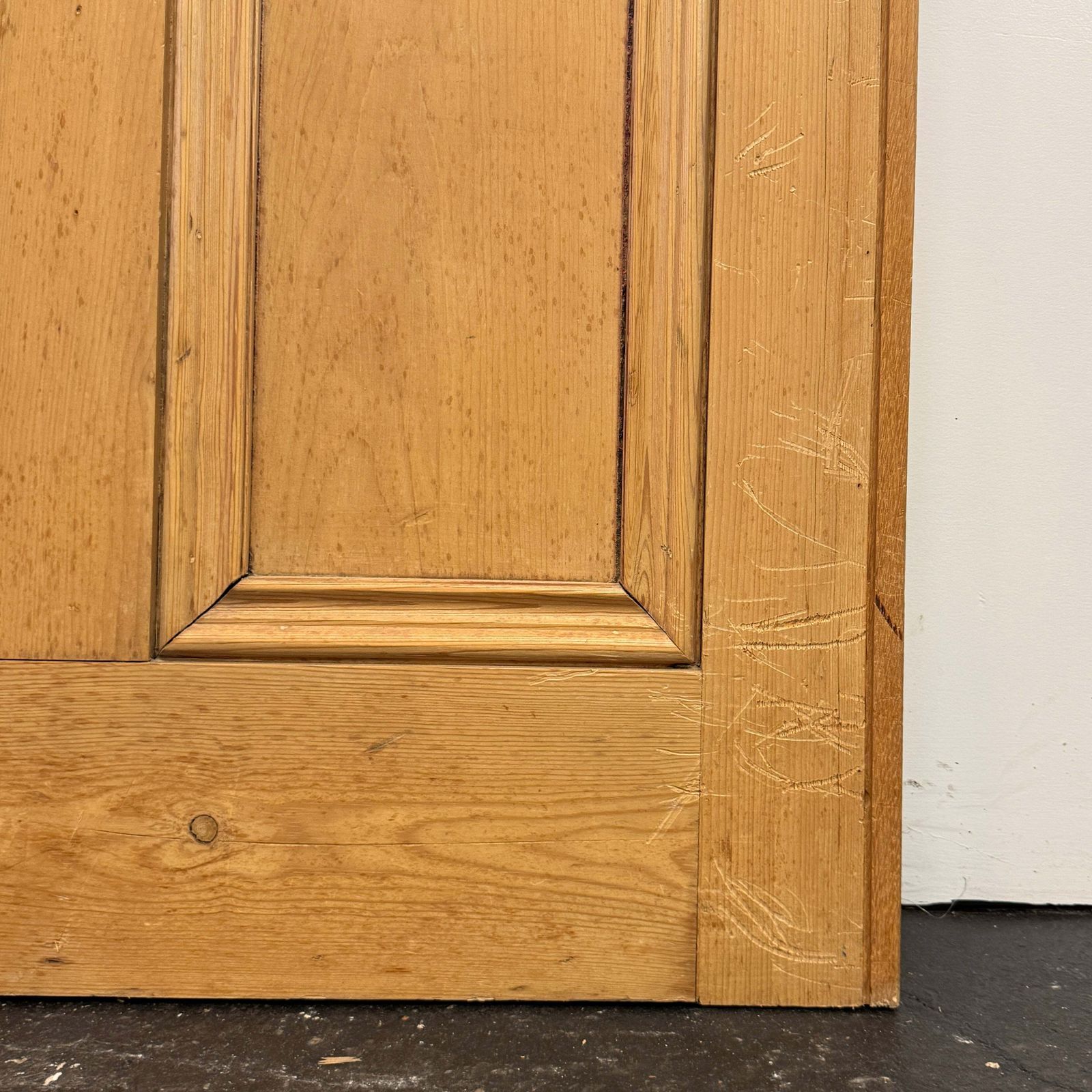 Antique Stripped Five Panel Door 206cm X 90cm photo vintage