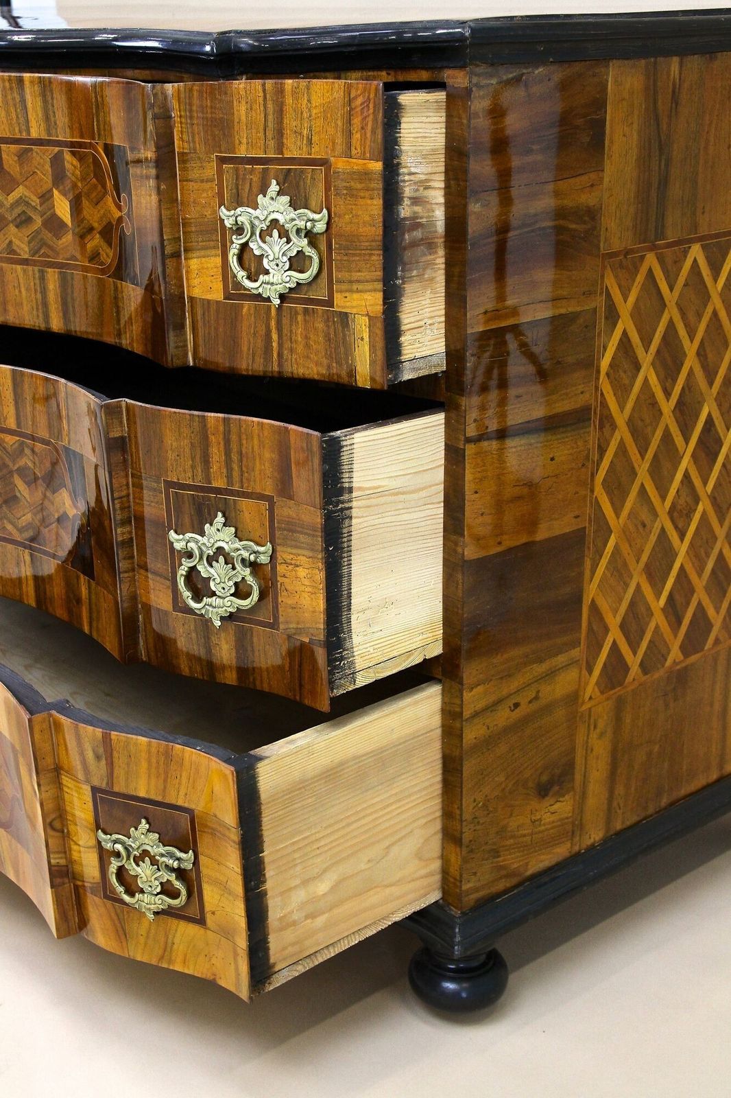18th Century Baroque Chest Of Drawers   Marquetry/ Inlay Works, Austria Ca. 1760 photo vinterior