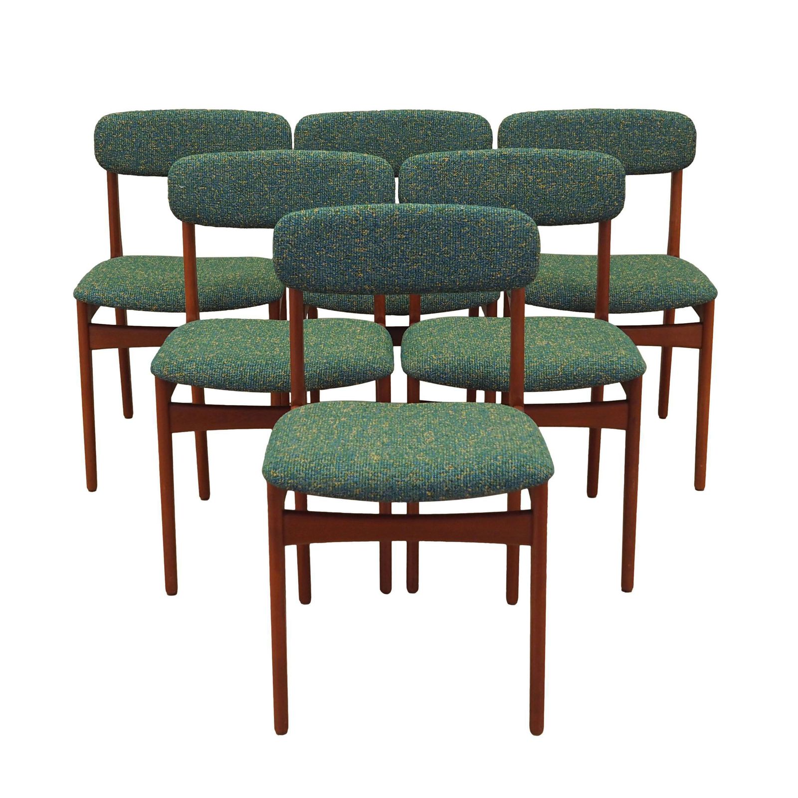 Set Of Six Teak Chairs, Danish Design, 1960s, Manufacture: N. & K. Bundgaard Rasmussen