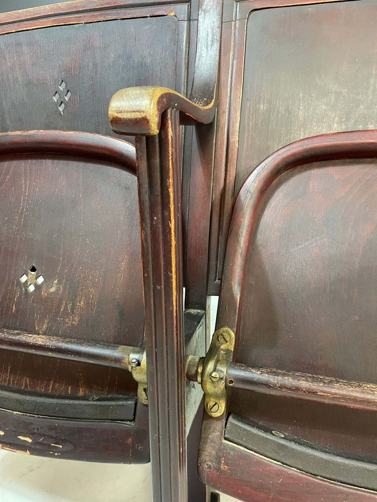 Pair Of Vintage Cinema Chairs, Czechoslovakia, 1970s, Bent Plywood & Veneer photo furniture