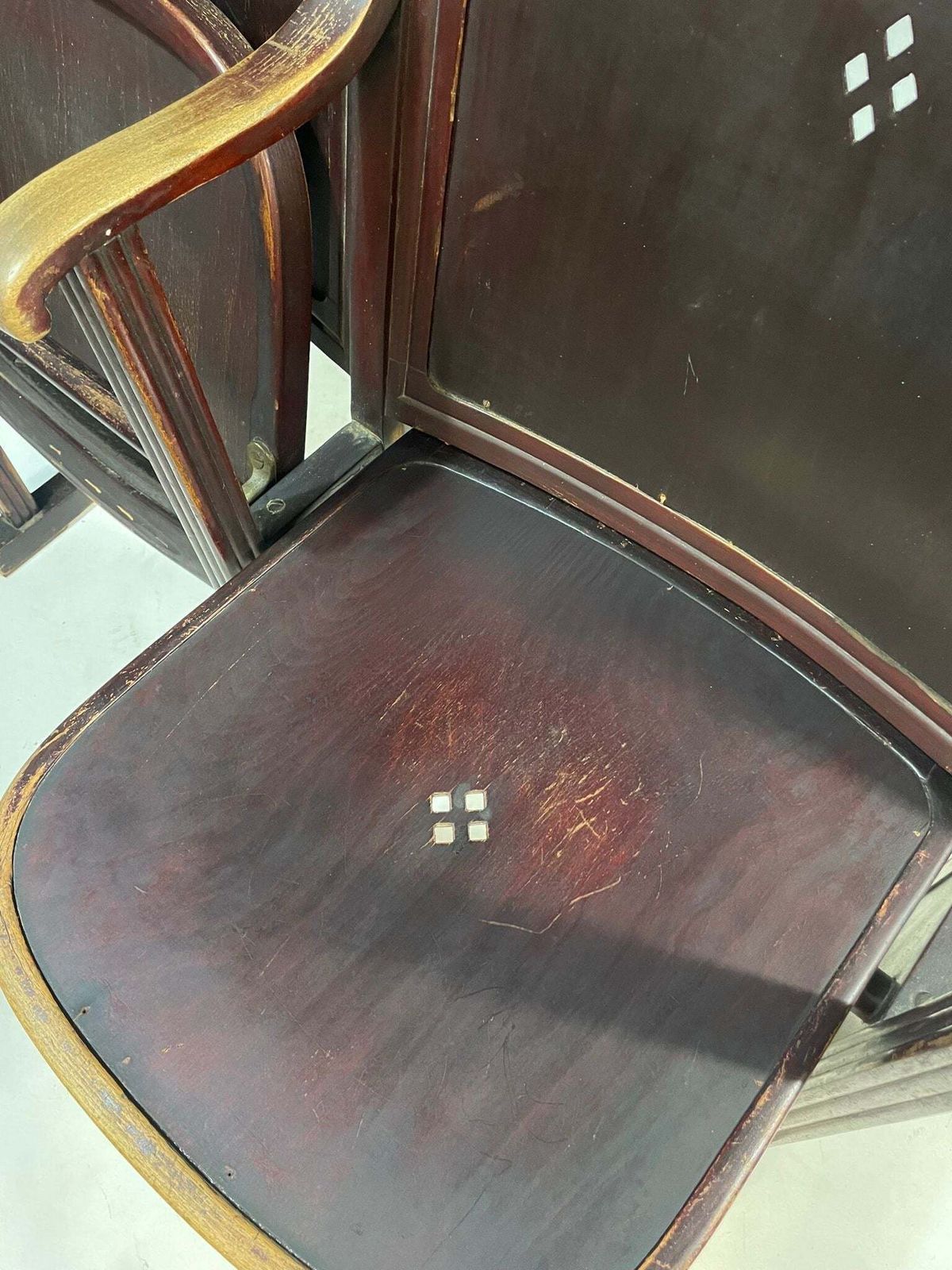 photo for sale Pair Of Vintage Cinema Chairs, Czechoslovakia, 1970s, Bent Plywood & Veneer