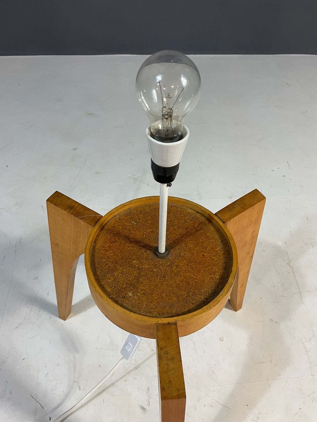 Lighting Large Floor Lamp By Uluv, Wood & Frosted Glass, Czechoslovakia, 1960s photo
