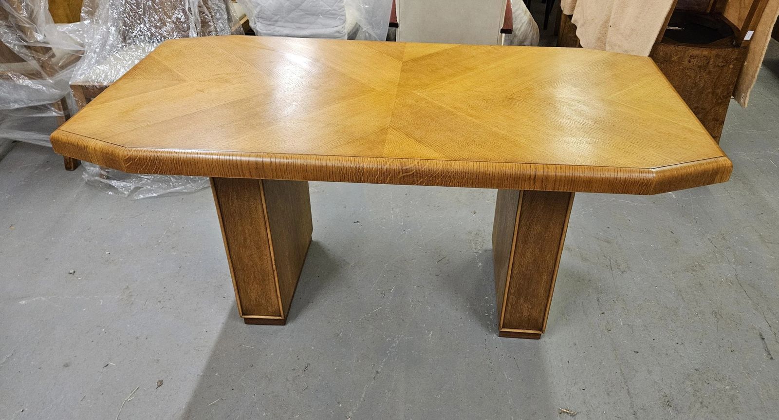 Art Deco Golden Oak Dining Table photo for sale