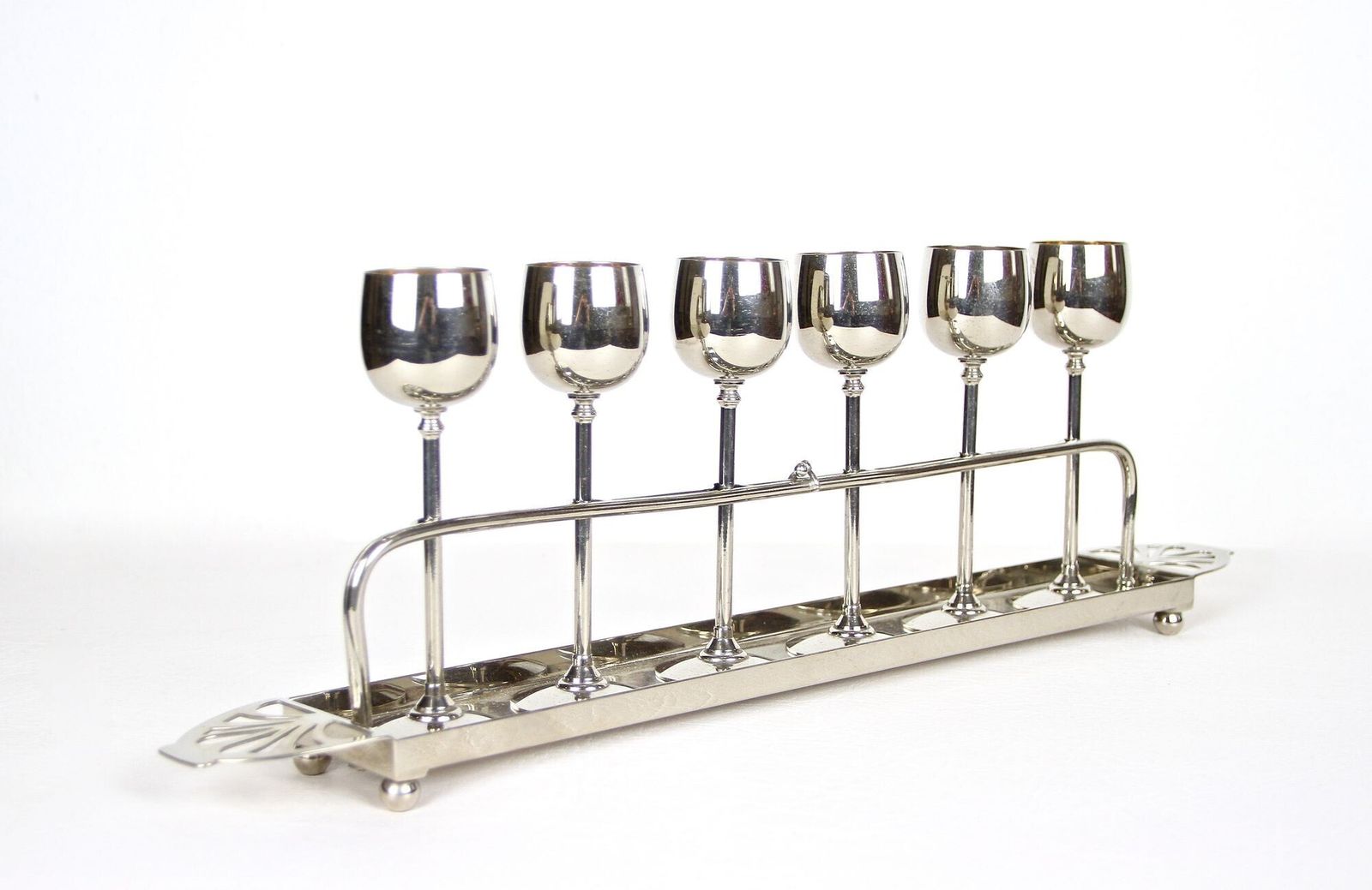 1270.0 Set Of 6 Art Nouveau Goblets By Wmf, Gilt Liquor Set, Germany Circa 1910 photo