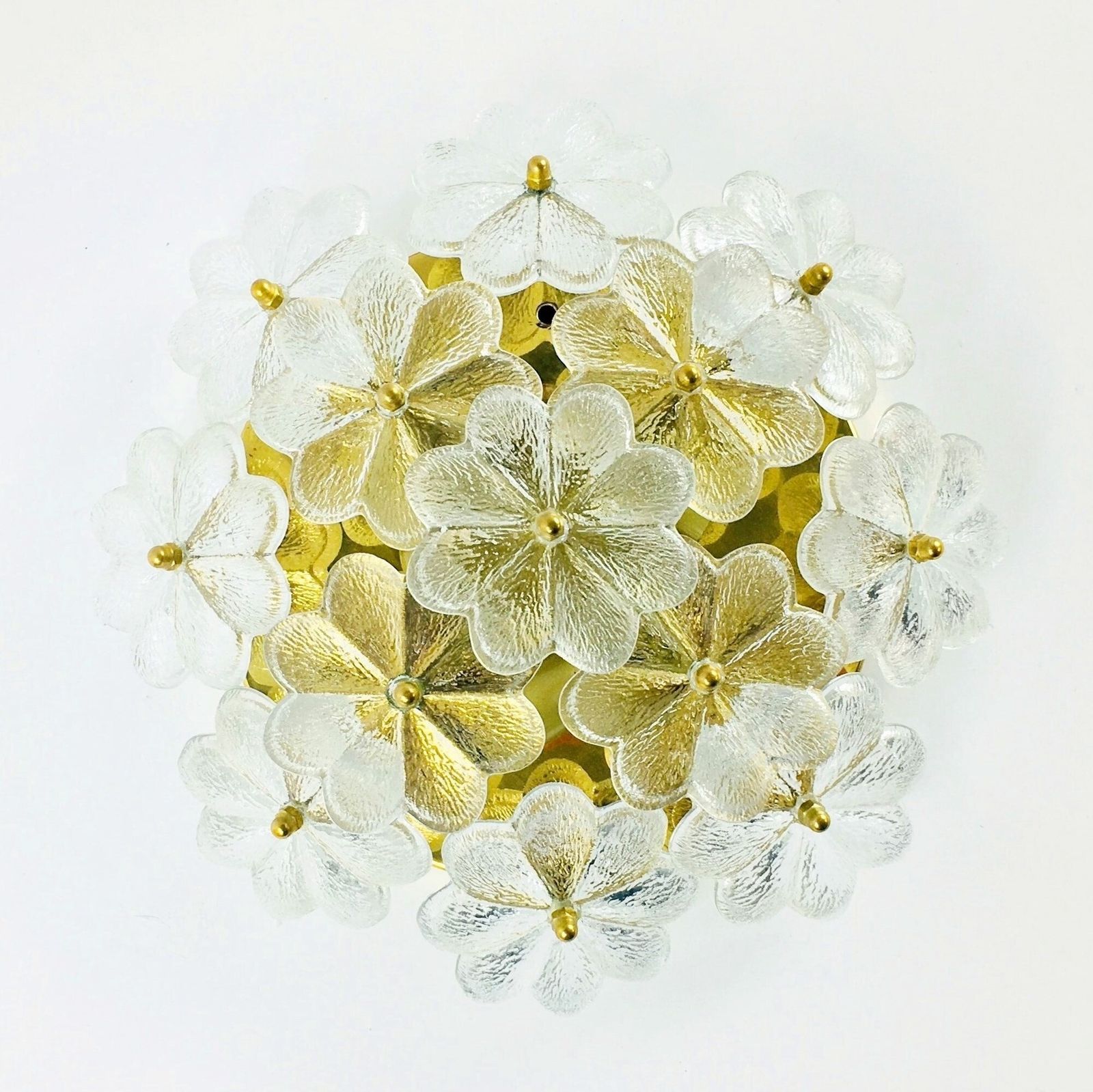 Mid Century Murano Glass Floral Ceiling Light By Ernst Palme For Palwa, Germany, 1960s photo furniture