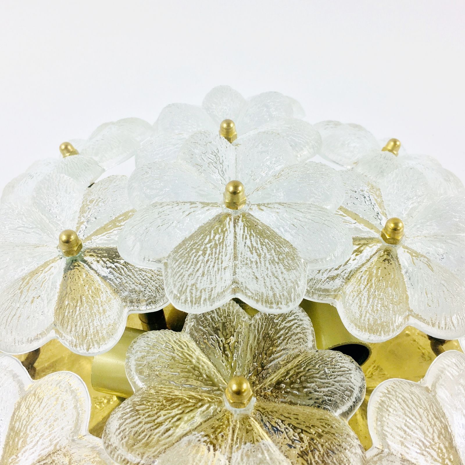 Mid Century Murano Glass Floral Ceiling Light By Ernst Palme For Palwa, Germany, 1960s photo 650.0