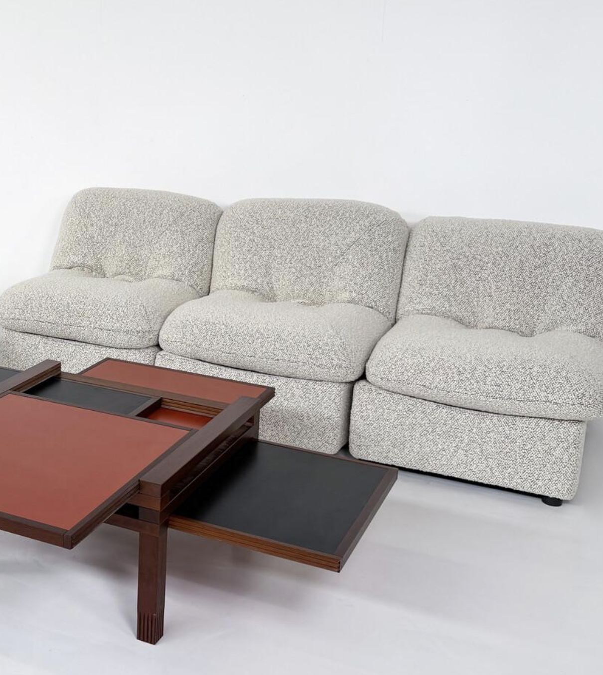 Contemporary Set Of 5 Armchairs, Boucle Fabric, Italy photo Furniture