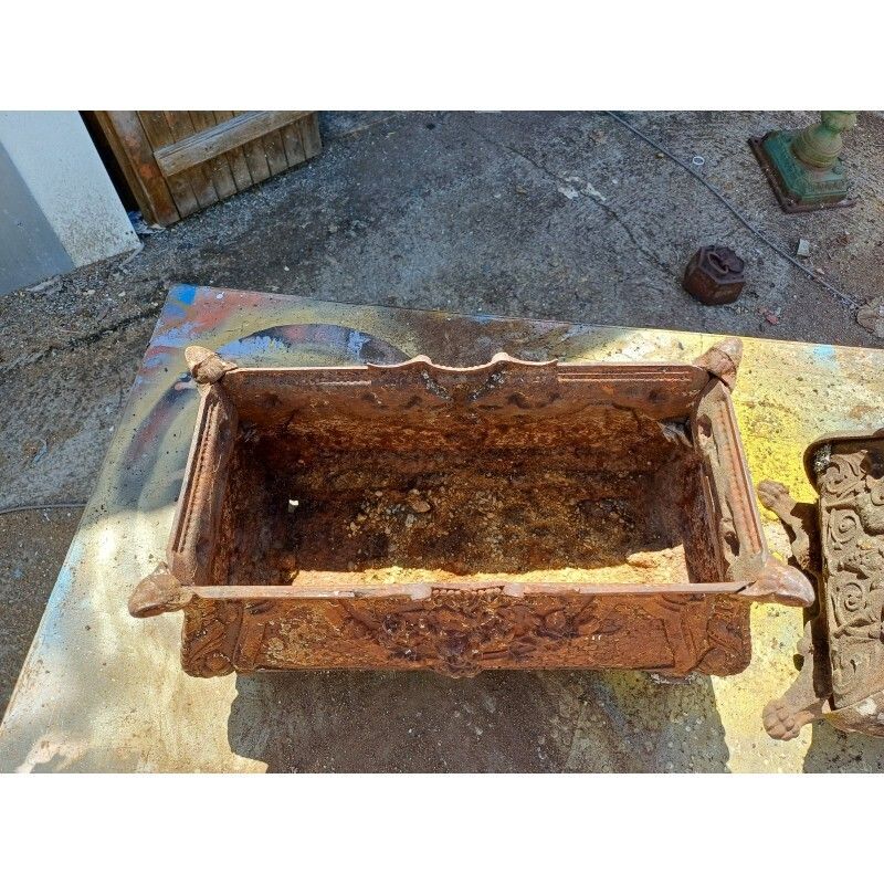 2 Cast Iron Planters 1900 From Charleville   Mézières Rocaille Style photo vintage