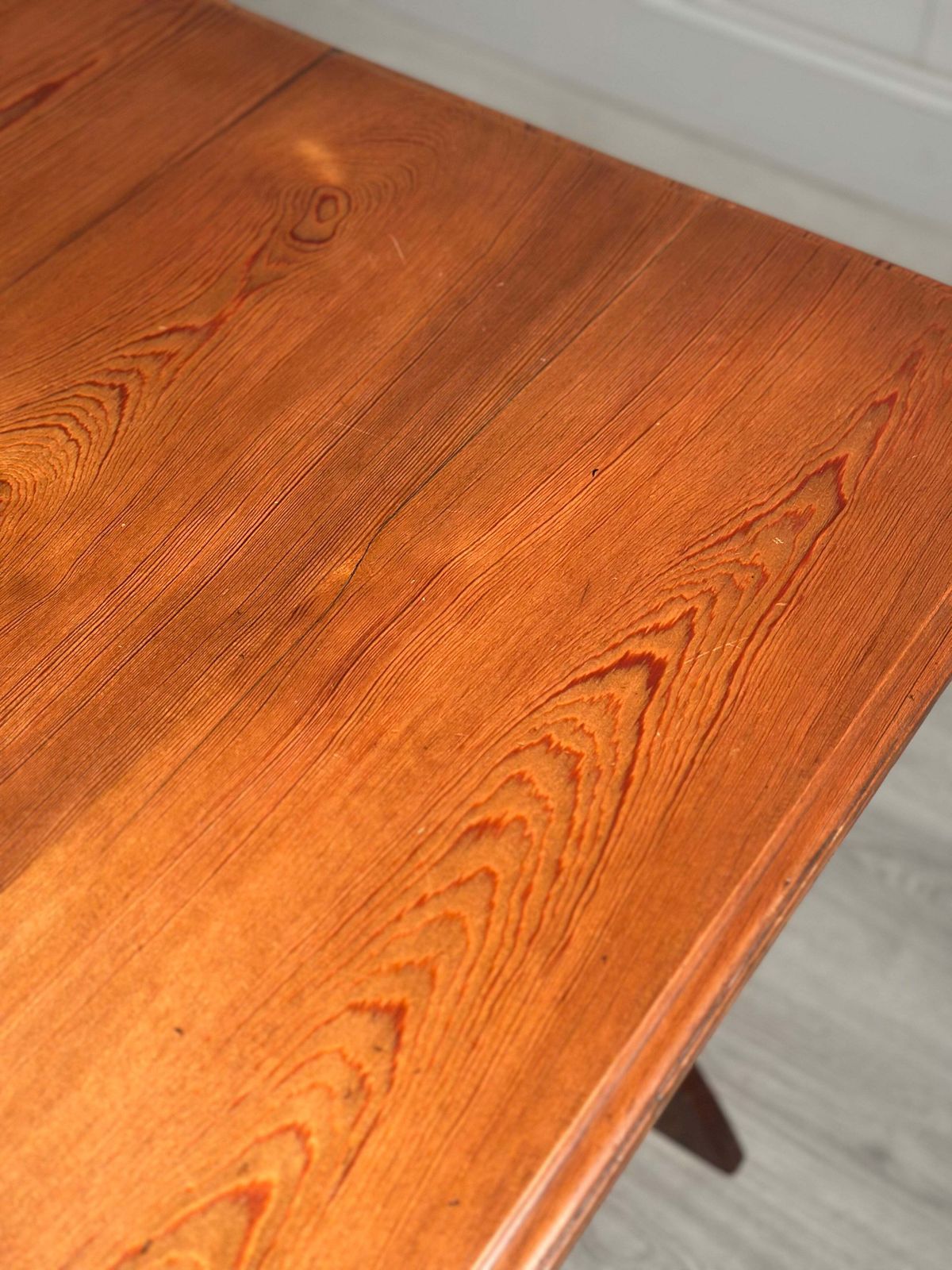 photo vinterior Ecclesiastical Pitch Pine Writing Table C.1910
