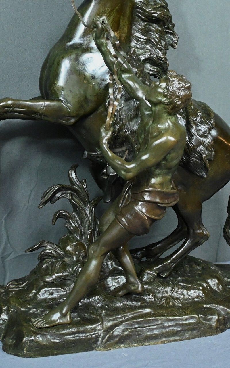 Art Large Bronze “The Horse Of Marly” After Coustou – Early 20th Century photo