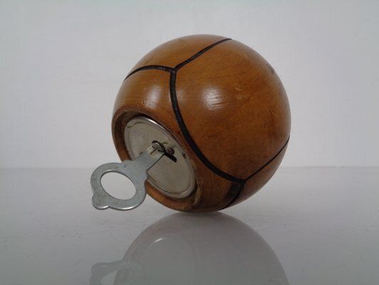 German Wooden Football Money Box With Key, 1930s photo buy