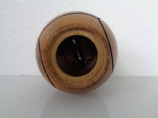 Home Decor German Wooden Football Money Box With Key, 1930s photo