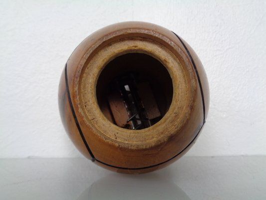 200.0 German Wooden Football Money Box With Key, 1930s photo