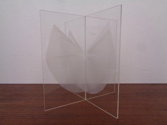 photo furniture German Wing Object Sculpture In Acrylic Glass By Heinz Mack, 1980