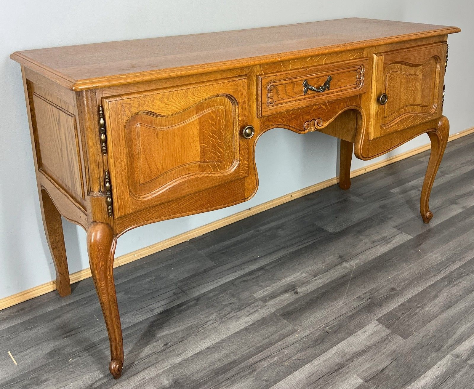 Cabinet Vintage French Louis Style Carved Desk With Storage Sideboard Lot 4046 photo furniture