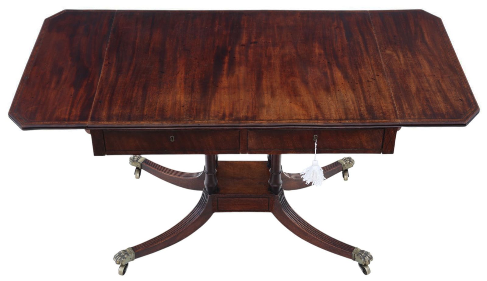Antique C.1825 Regency Mahogany Pedestal Sofa Or Dining Table – Fine Quality 19th Century Occasional Side Table photo Furniture