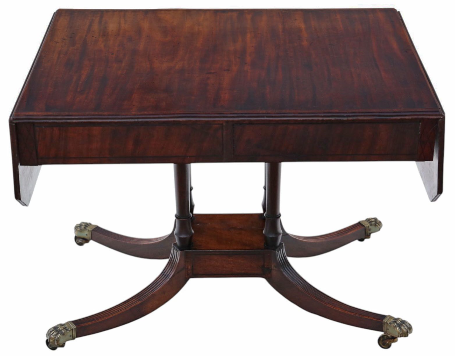 photo furniture Antique C.1825 Regency Mahogany Pedestal Sofa Or Dining Table – Fine Quality 19th Century Occasional Side Table