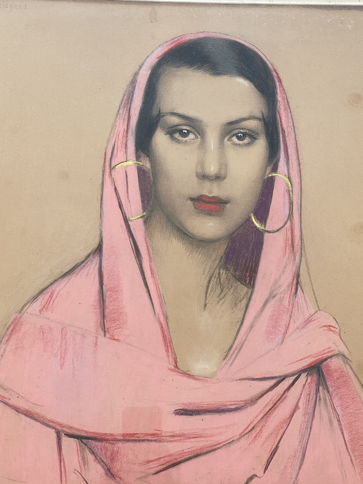 Portrait Of A Veiled Woman By Gustave Brisgand (1867 1944), Art Déco, France photo vinterior