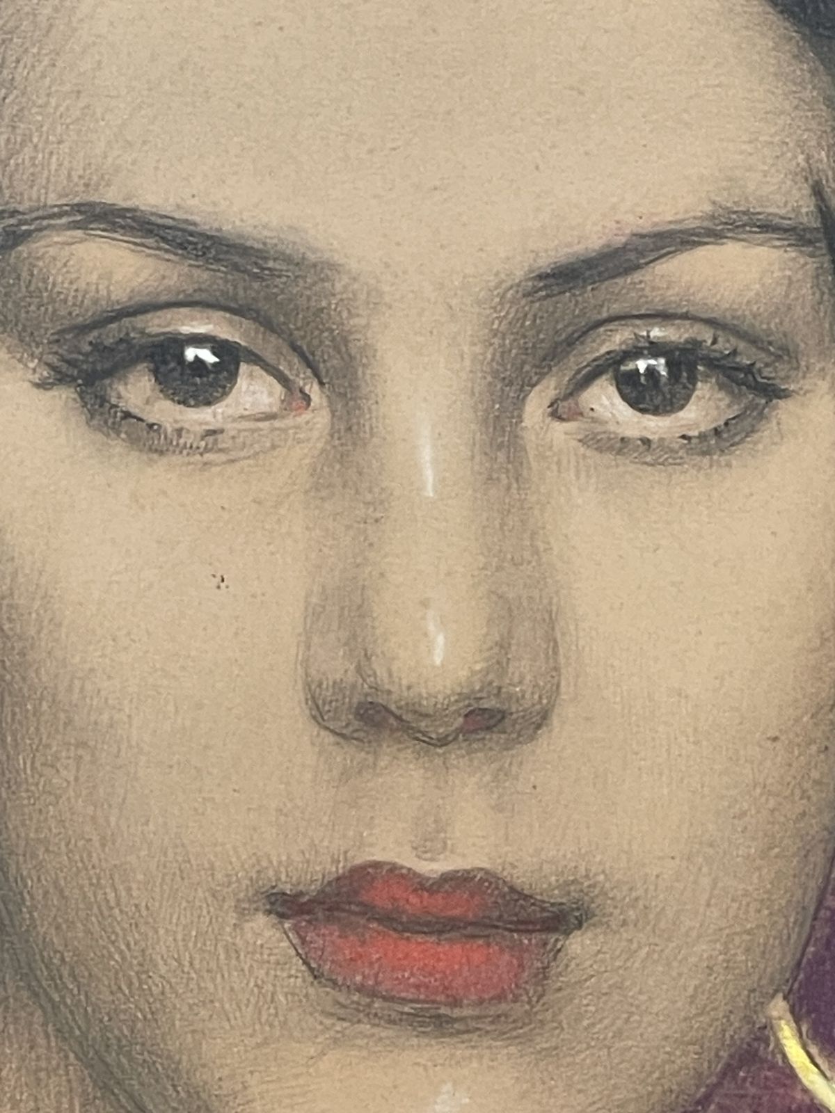 Portrait Of A Veiled Woman By Gustave Brisgand (1867 1944), Art Déco, France photo vintage