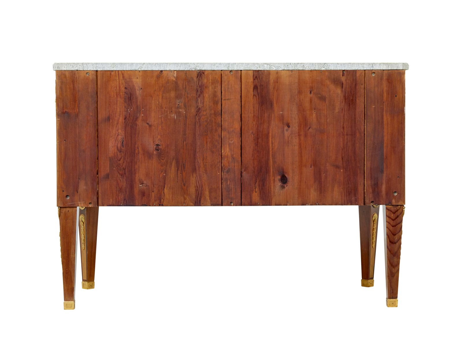 Early 20th Century Inlaid Walnut Commode With Marble Top photo for sale