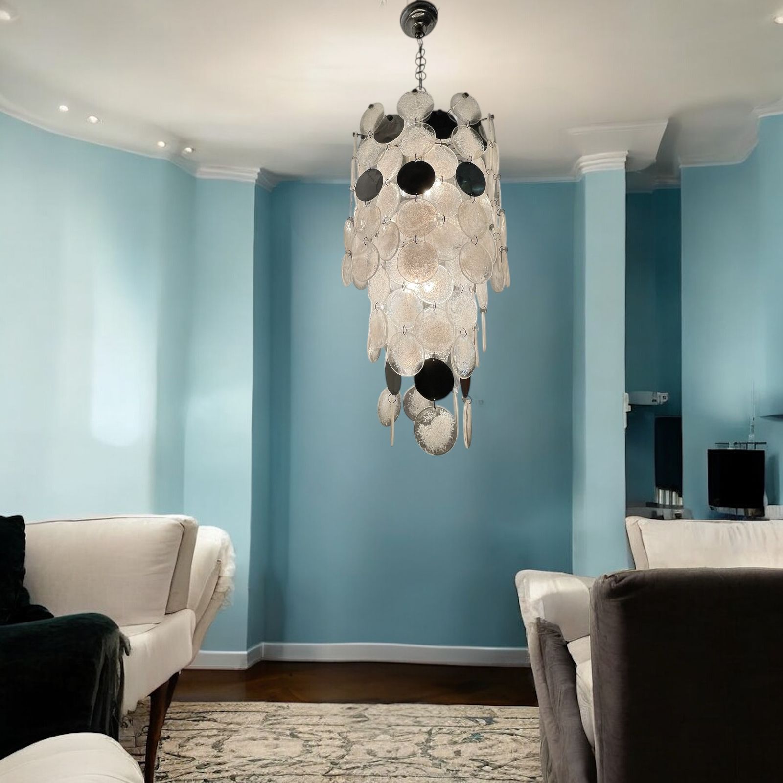 Iconic Nason “Mille Luna” Murano Glass Chandelier, Italy, 1960s photo furniture