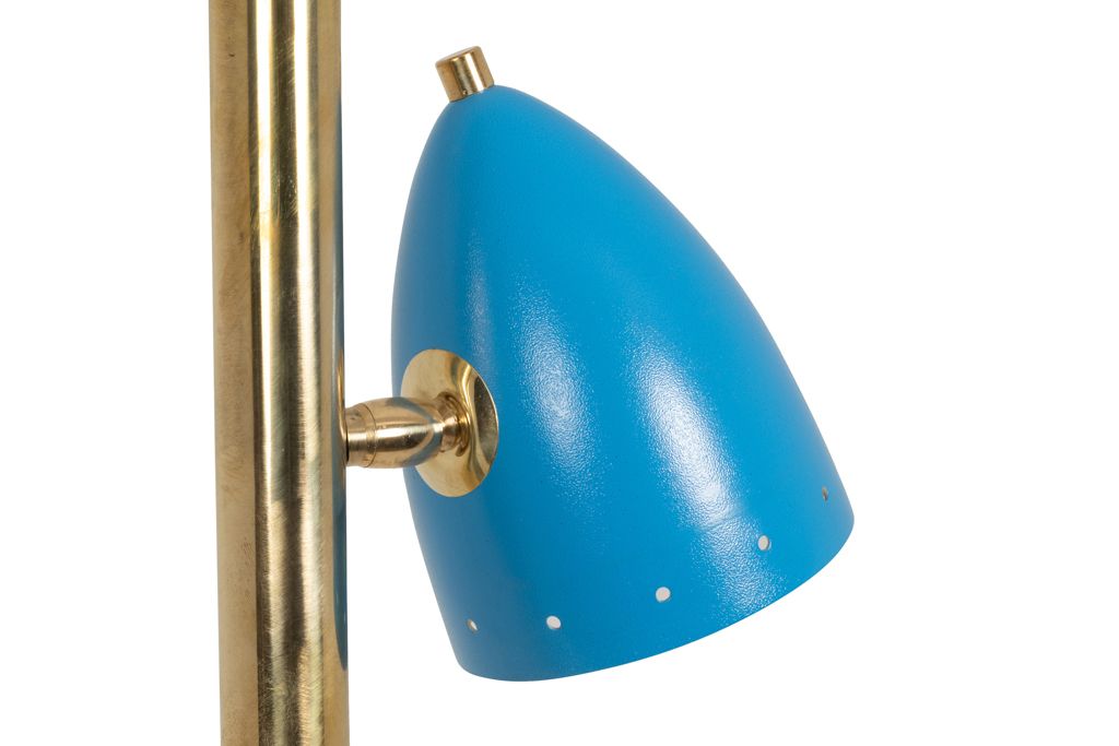 Tubular Hanging Lamp In Patinated And Lacquered Brass. Contemporary photo vinterior