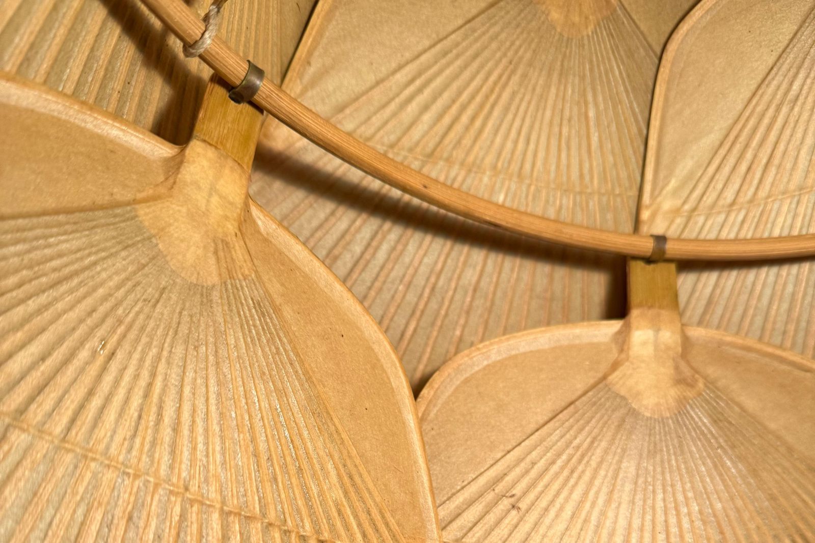 photo vinterior Beautiful Uchiwa ‘Ju Yon’ Chandelier By Ingo Maurer, Germany, 1970s