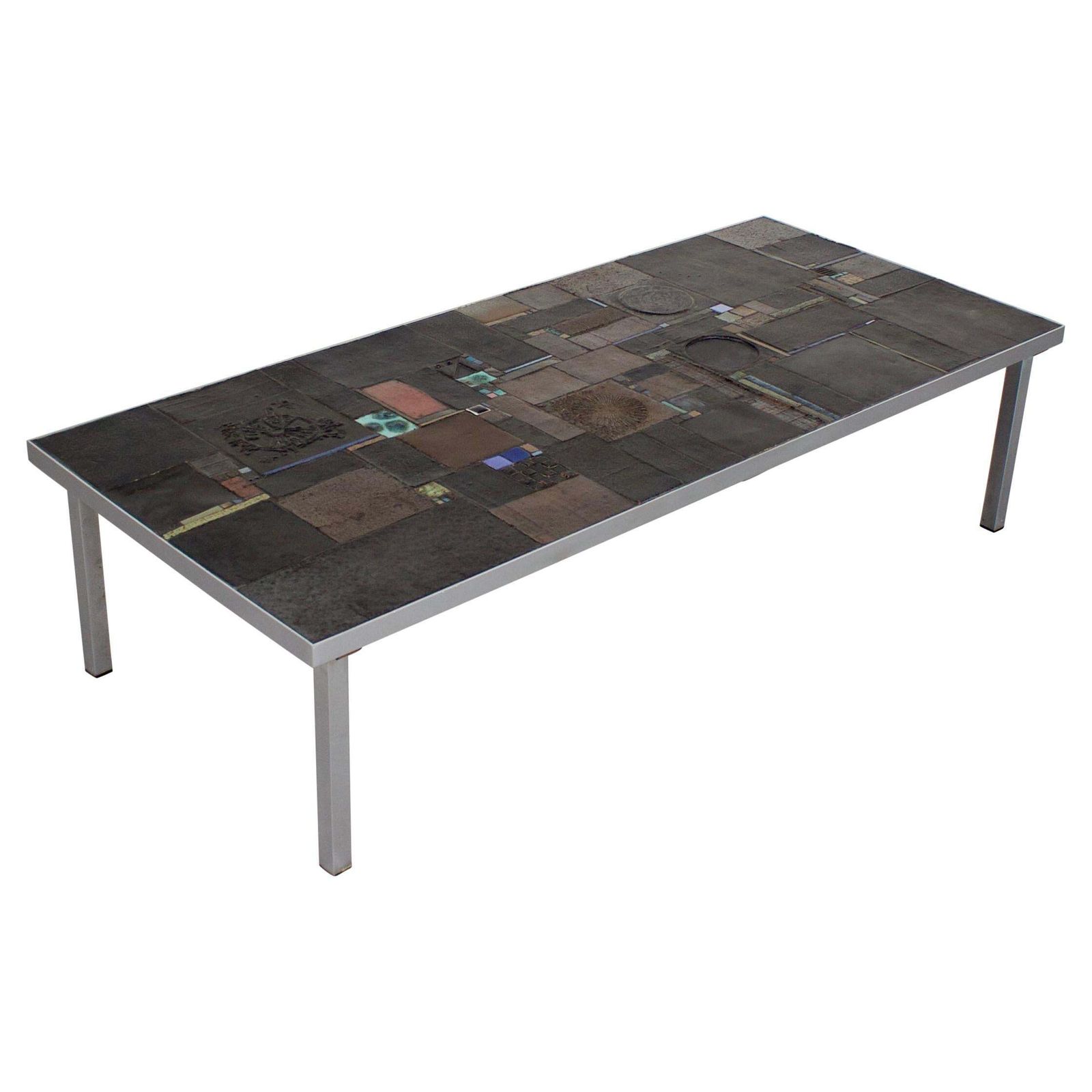 Impressive Brutalist Mosaic Coffee Table By Pia Manu For Amphora, 1960s