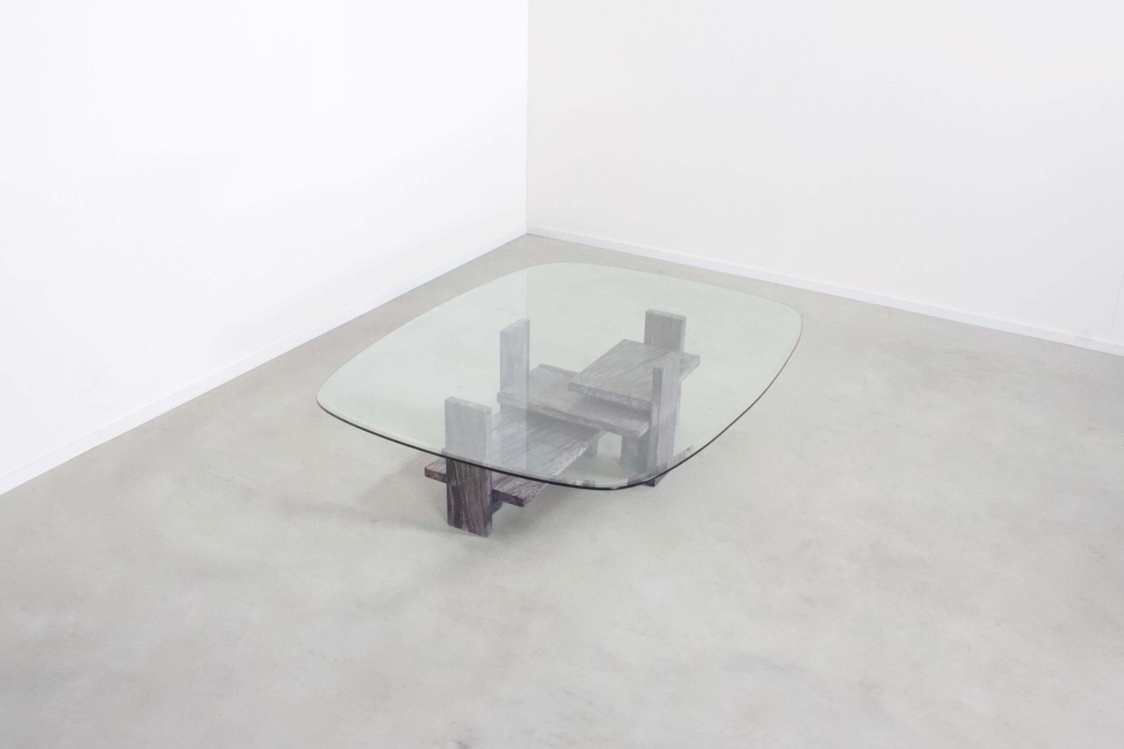 Willy Ballez Marble And Glass Coffee Table, 1970s Belgium photo Furniture