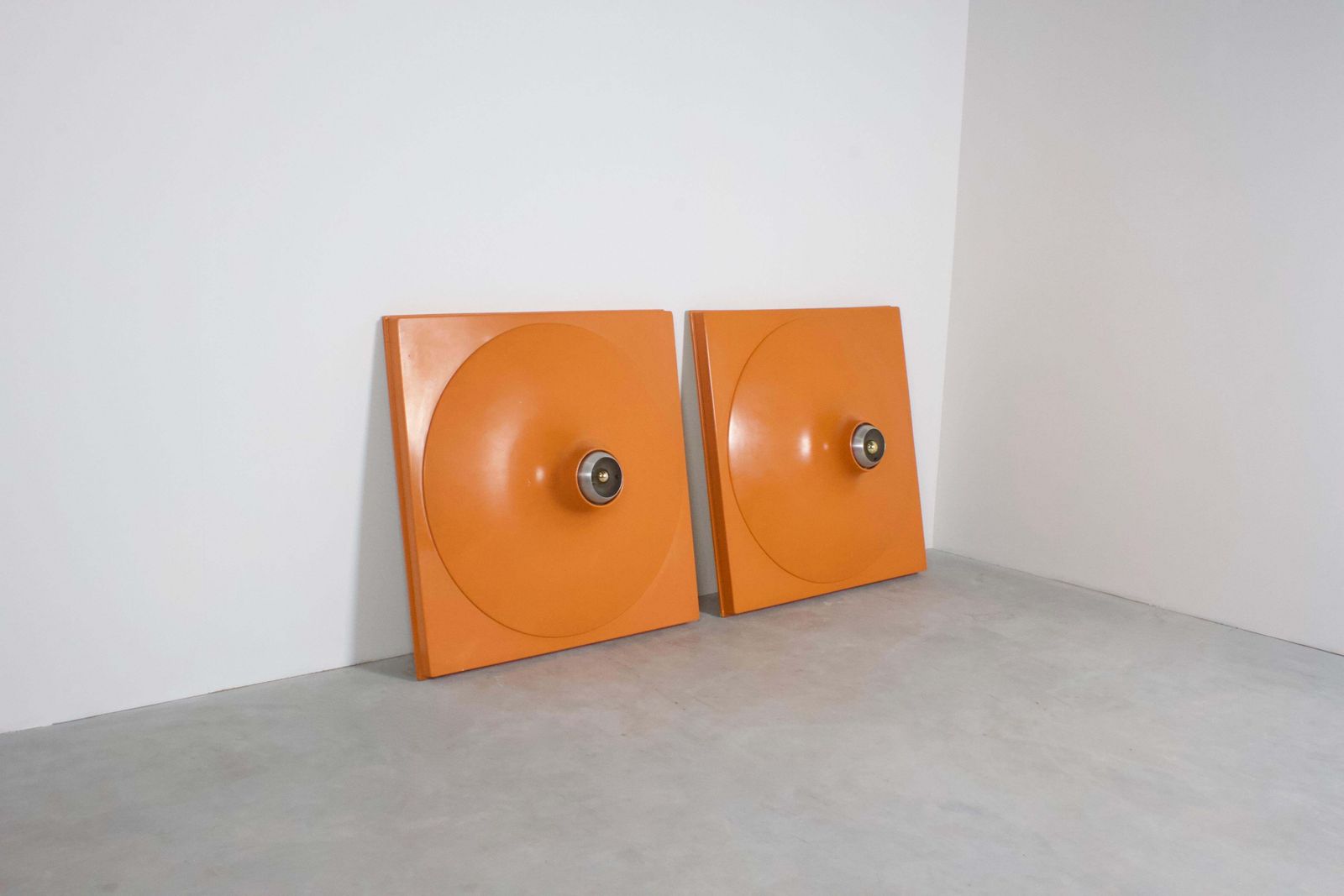 Set Of Extra Large Space Age Wall Lights Or Flush Mounts, 1970s photo Lighting