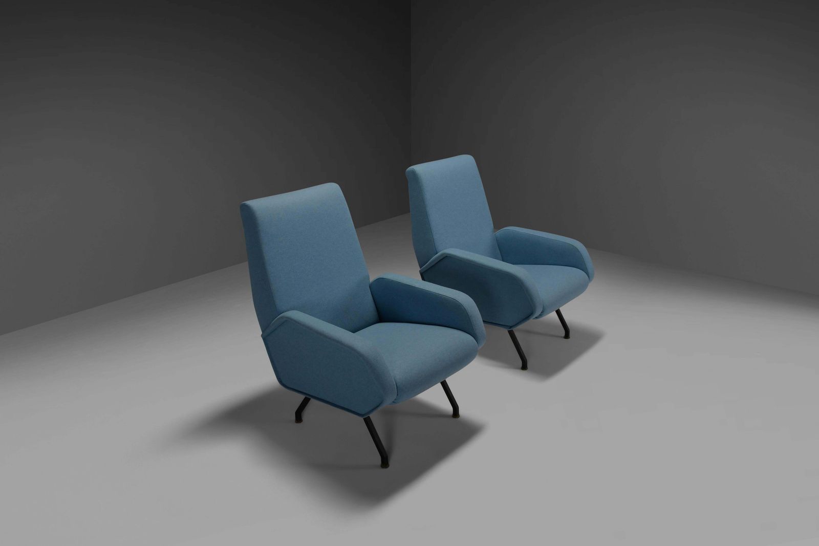 Pair Of Italian Midcentury Lounge Chairs Marco Zanuso Style photo for sale