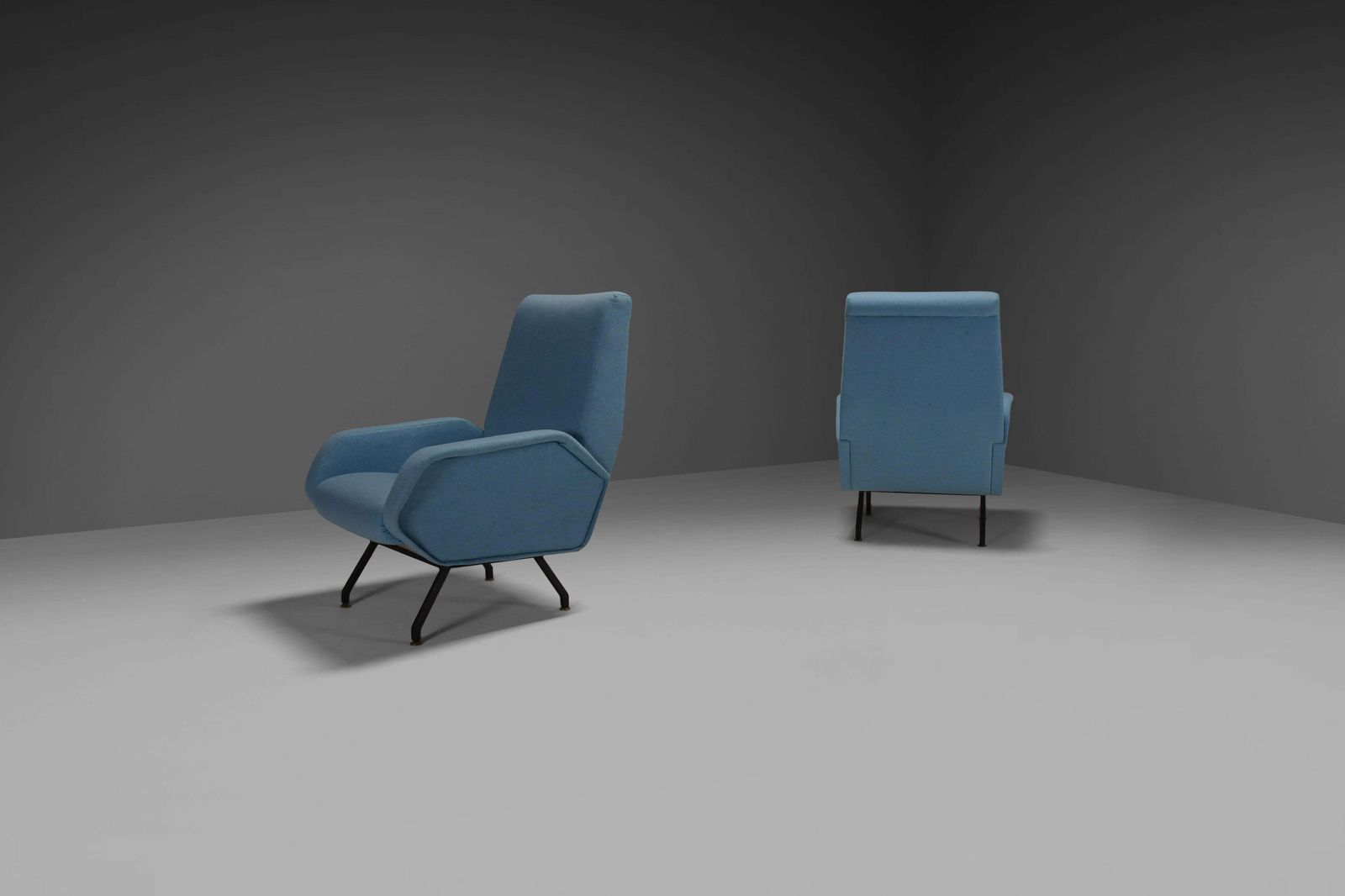 Pair Of Italian Midcentury Lounge Chairs Marco Zanuso Style photo vinterior