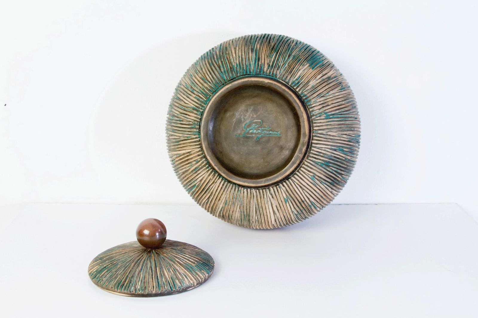 Mid Century Lidded Bowl By Ceramiche Batignani, Italy photo 664.0