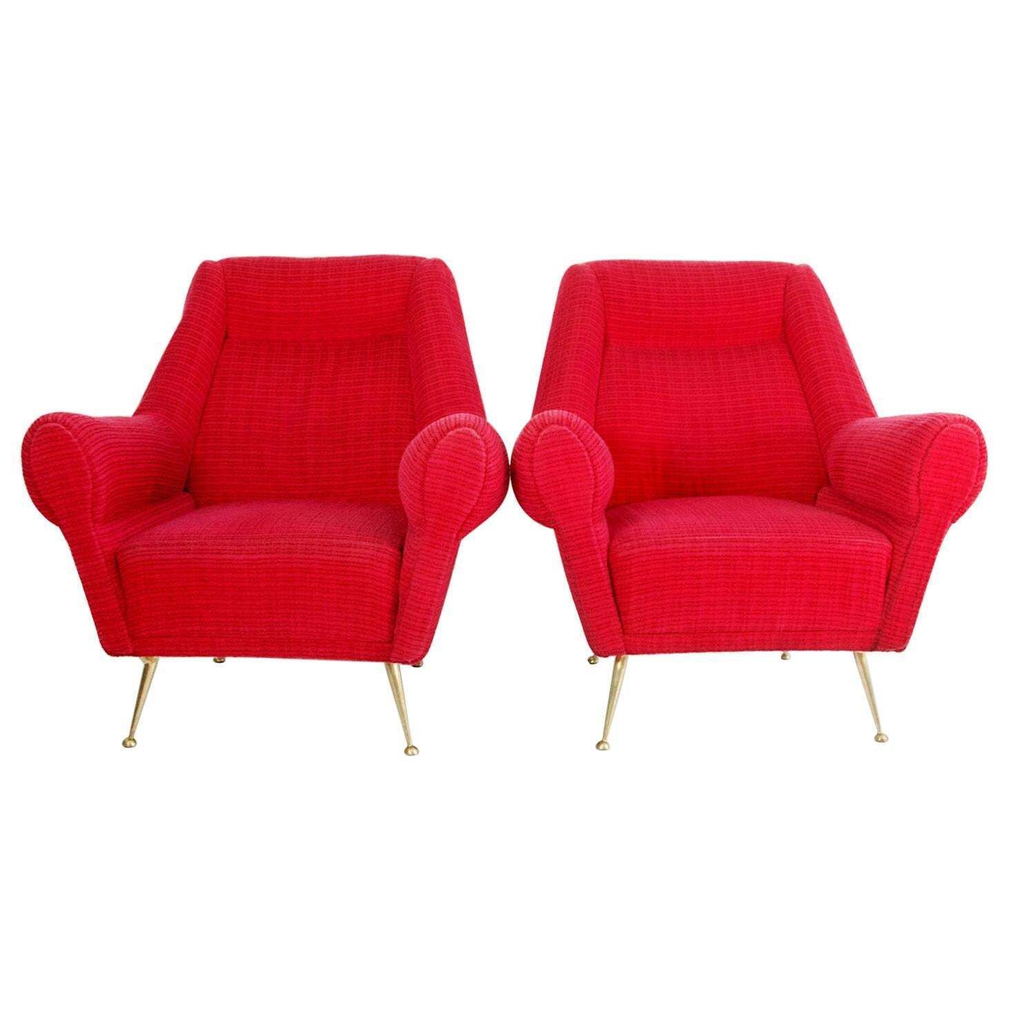 Pair Of Midcentury Armchairs By Gigi Radice For Minotti, Italy photo furniture