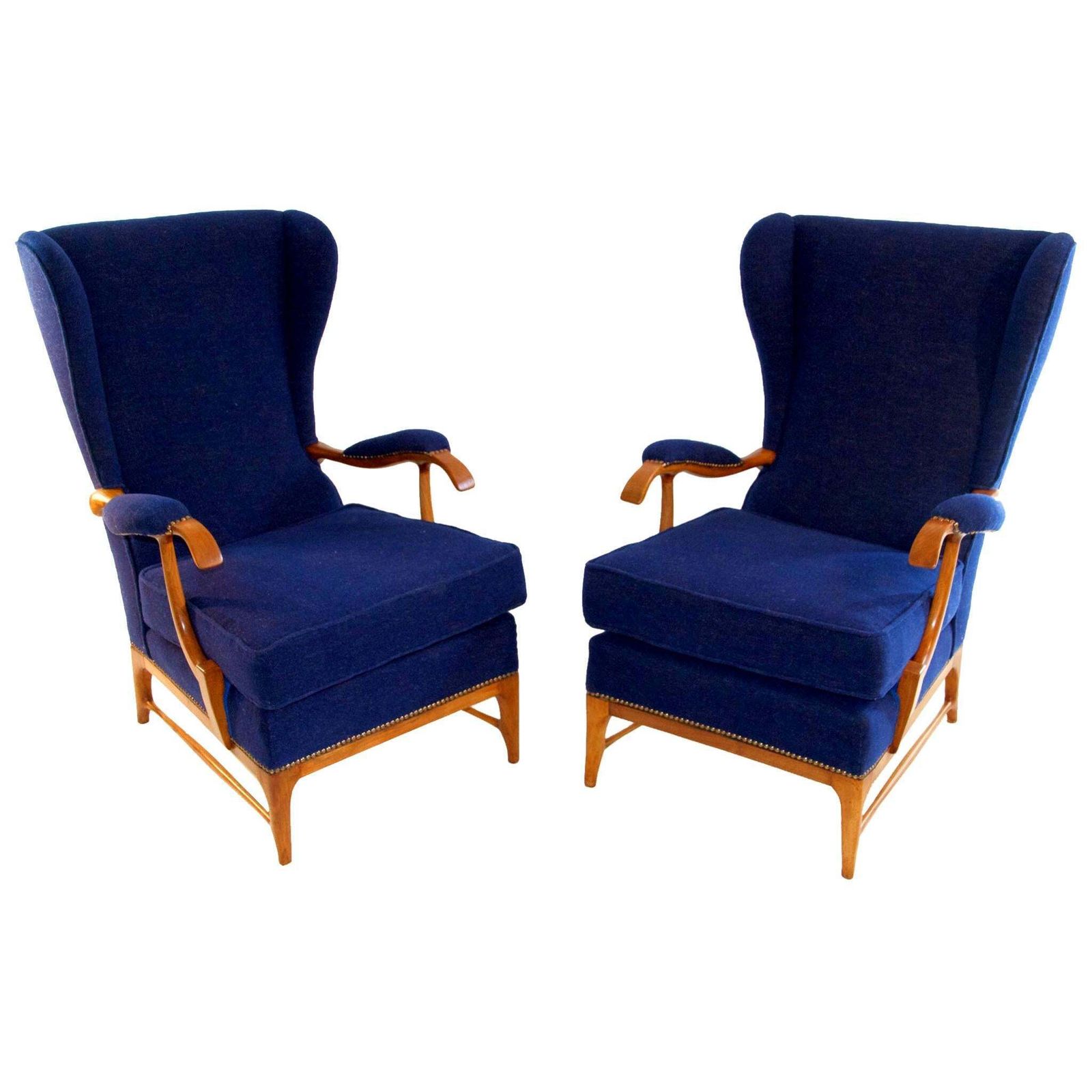 Midcentury Pair Of Armchairs In Walnut By Paolo Buffa For Framar Made In Italy photo furniture