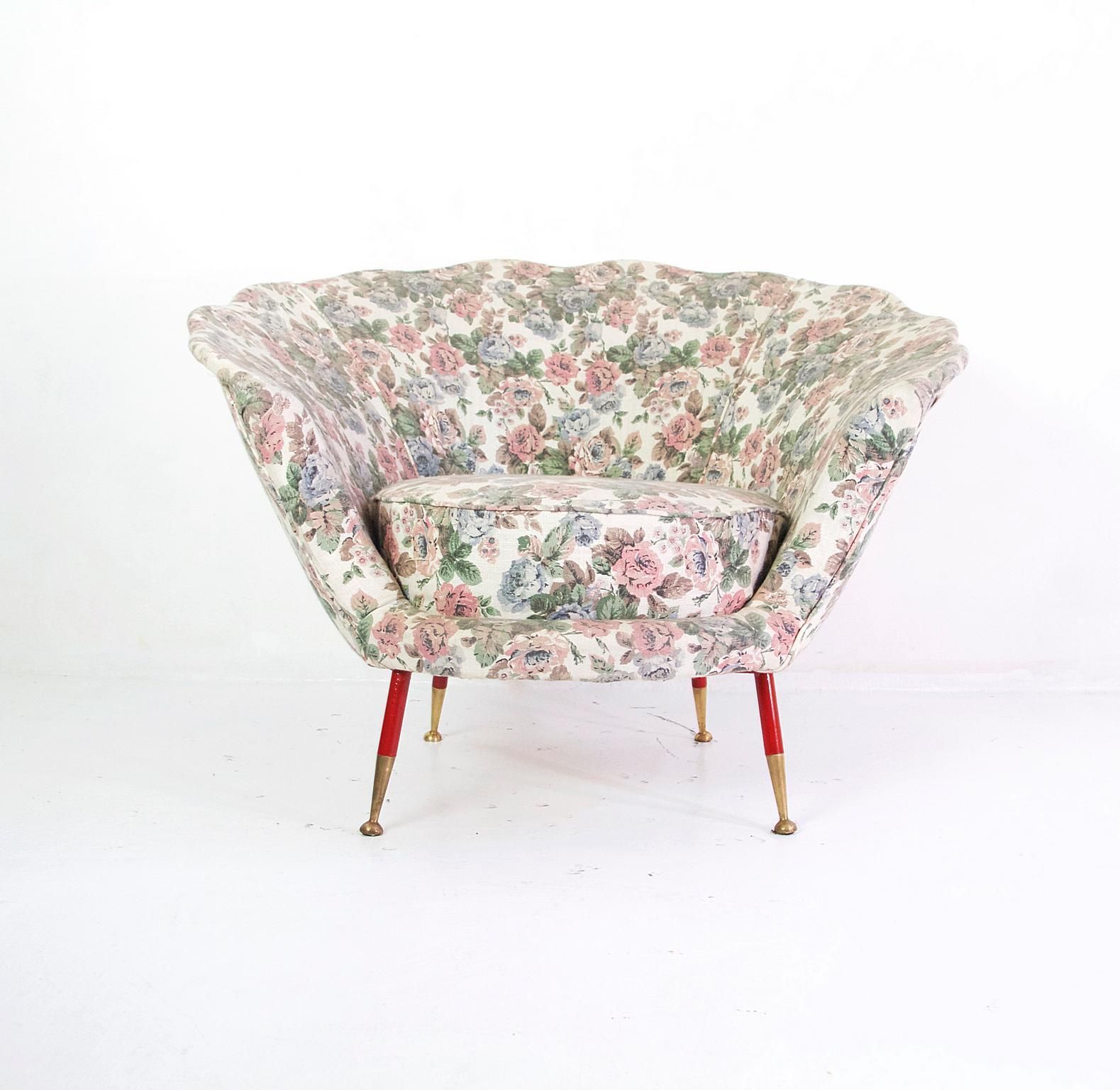 Pair Of Midcentury Italian Clam Shell Armchairs photo 4596.0