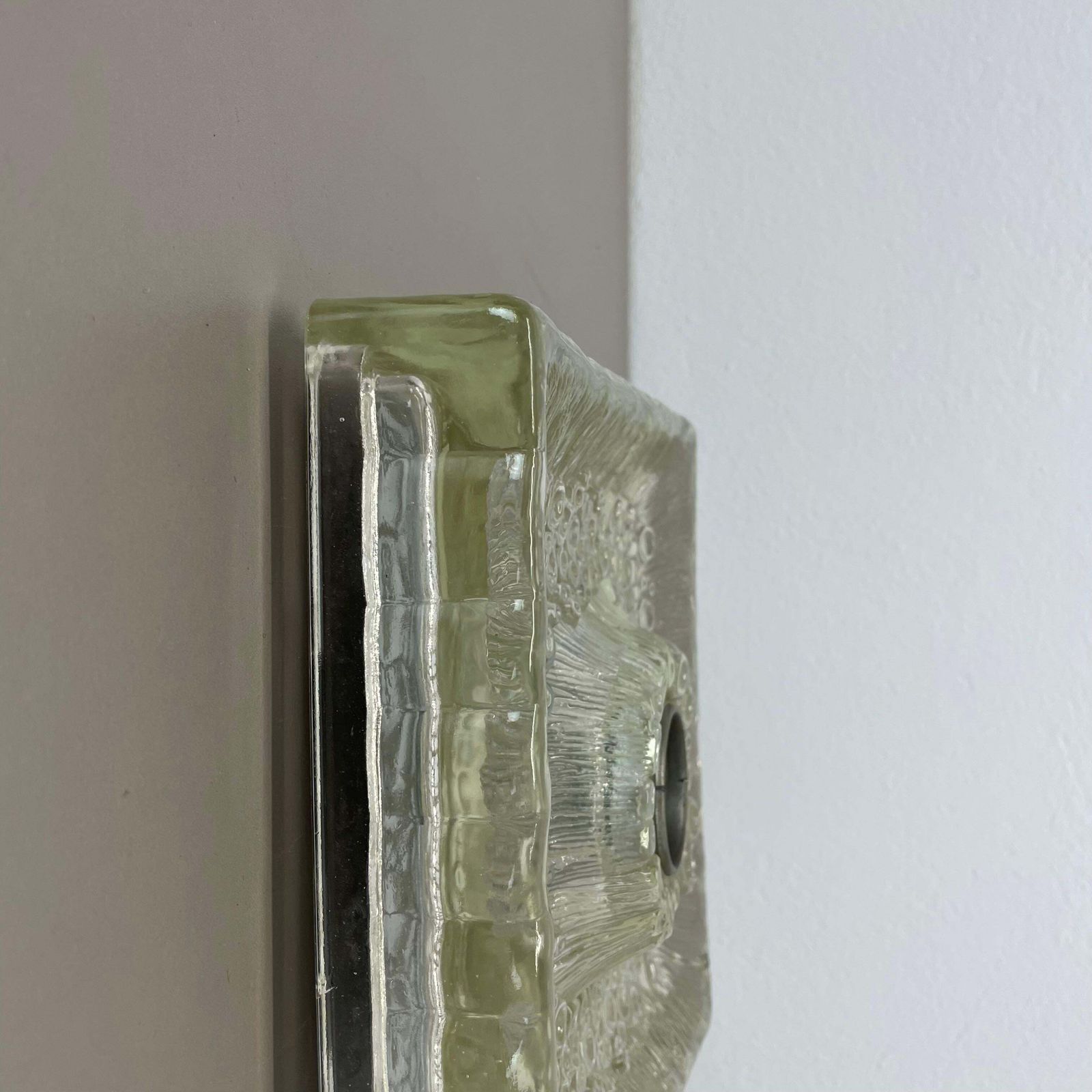 Beautiful Cubic Ice Glass Wall Light Sconce By Hillebrand Lights, Germany, 1970s photo 521.0