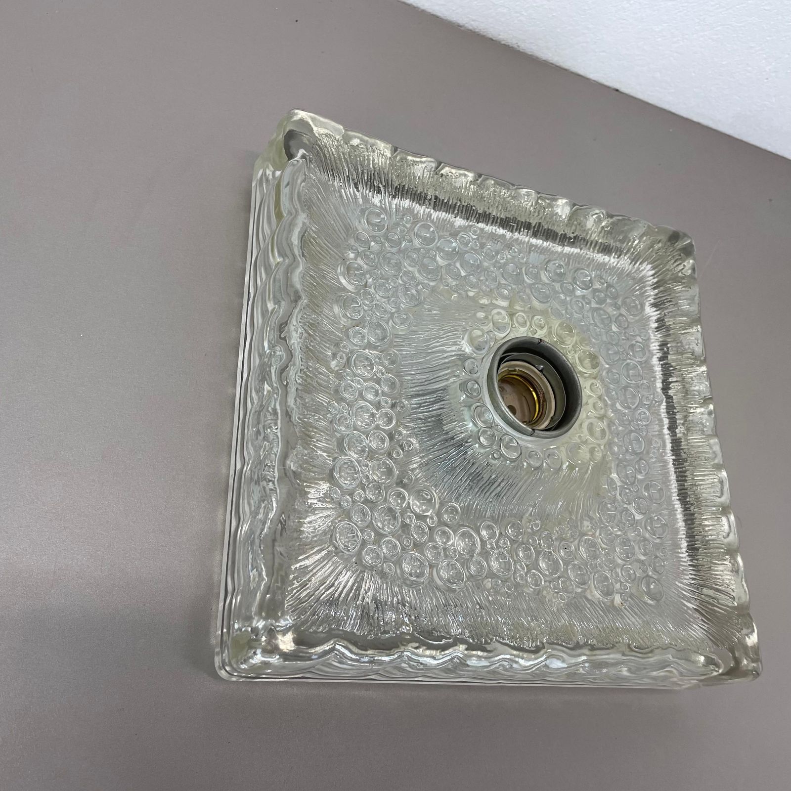521.0 Beautiful Cubic Ice Glass Wall Light Sconce By Hillebrand Lights, Germany, 1970s photo