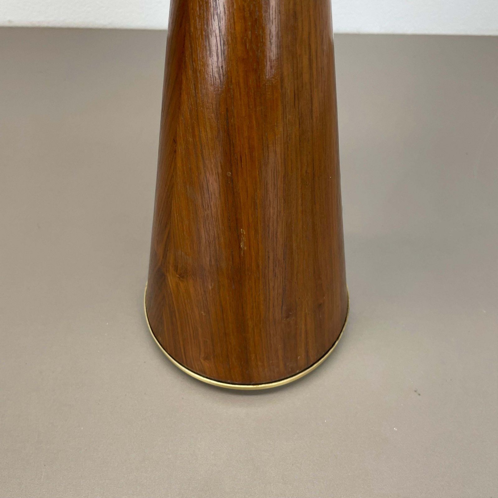 799.0 55cm Minimalistic Diabolo Metal And Walnut Plant Stand Element, Italy, 1950s photo