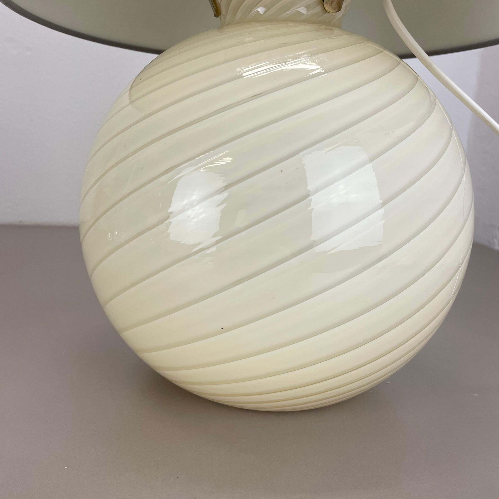 Set Of 2 Ball "Swirl" Murano Glass Table Light By Vetri Murano, Italy, 1970s photo buy
