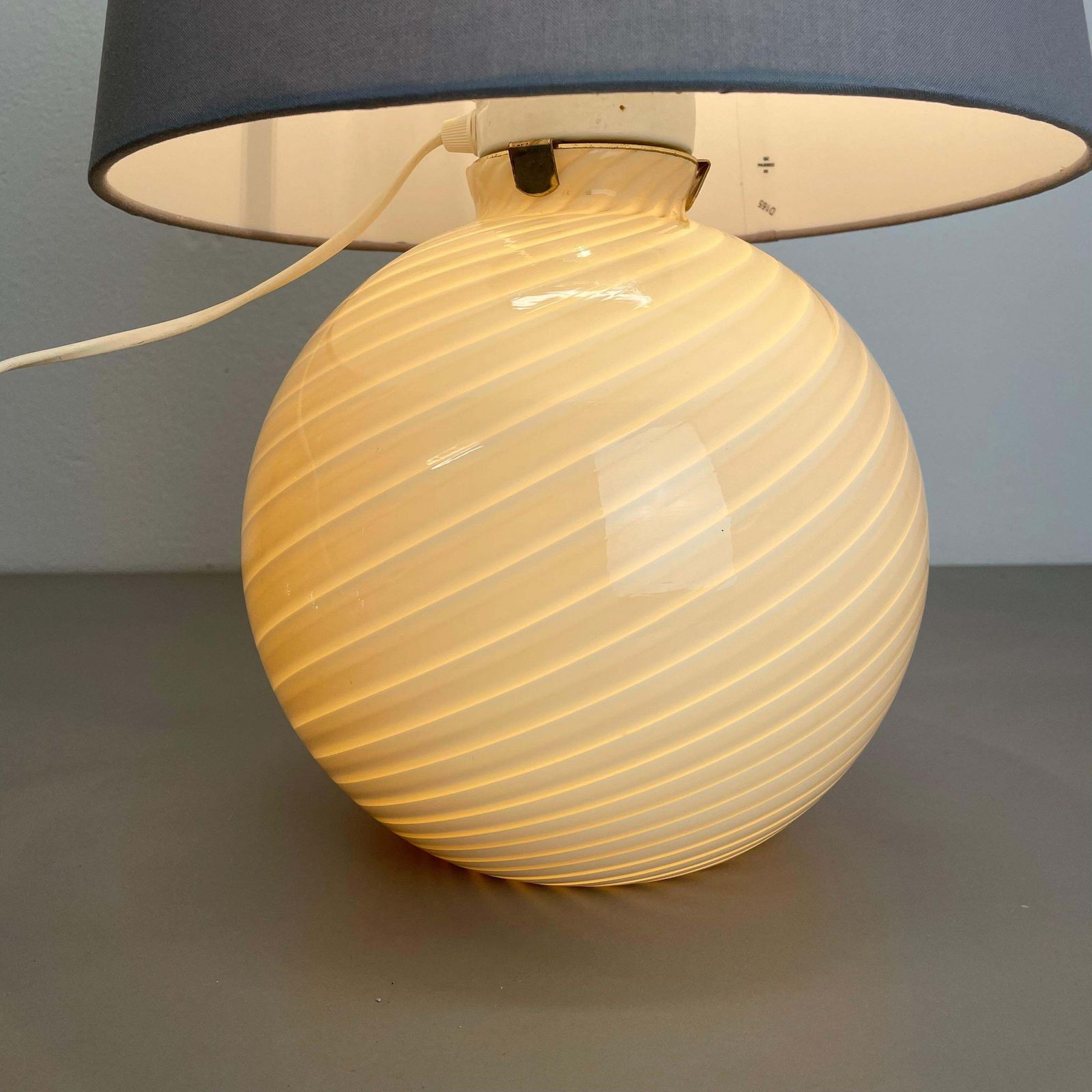 2220.0 Set Of 2 Ball "Swirl" Murano Glass Table Light By Vetri Murano, Italy, 1970s photo