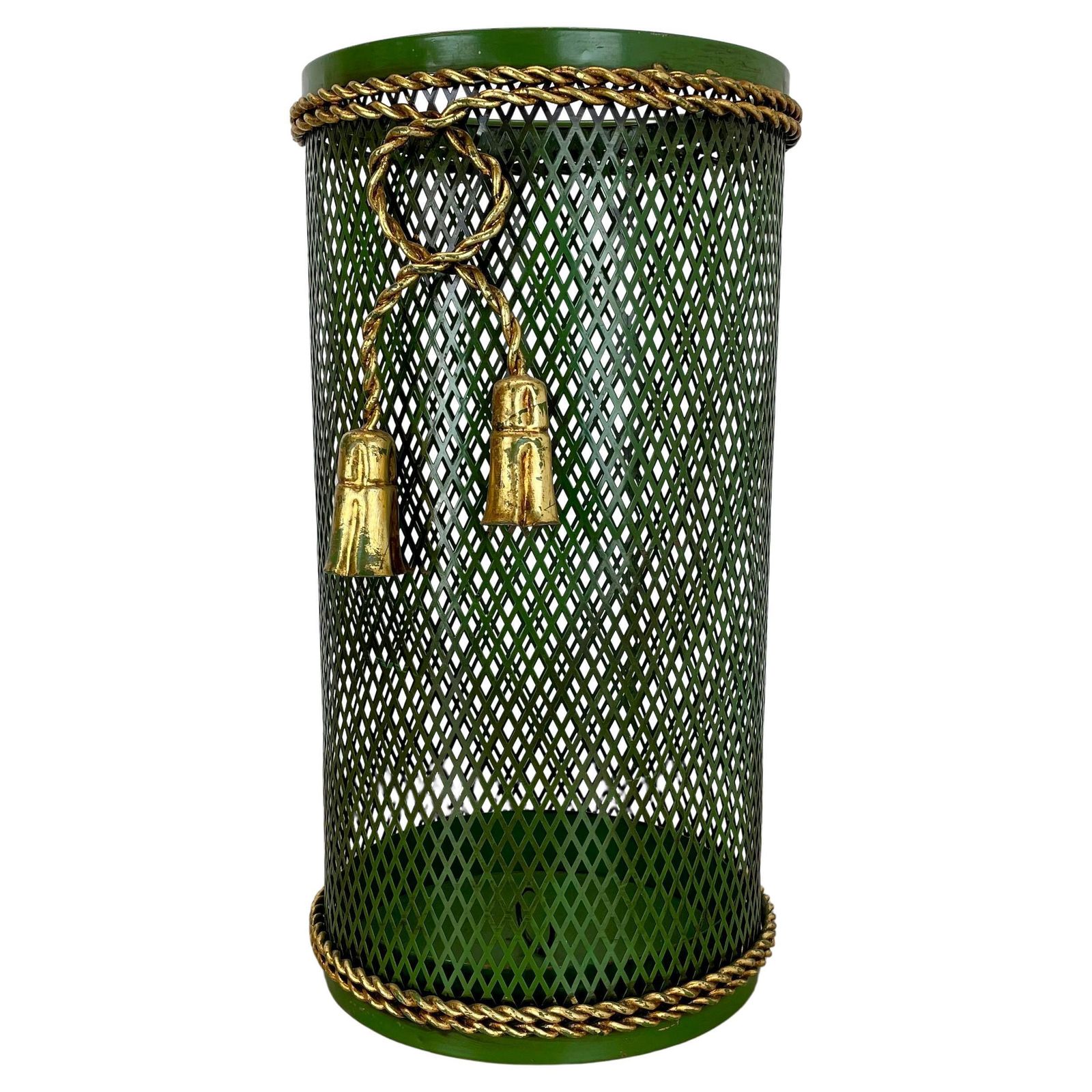 Hollywood Regency Gilded Metal Umbrella Stand By Li Puma, Firenze, Italy, 1950s