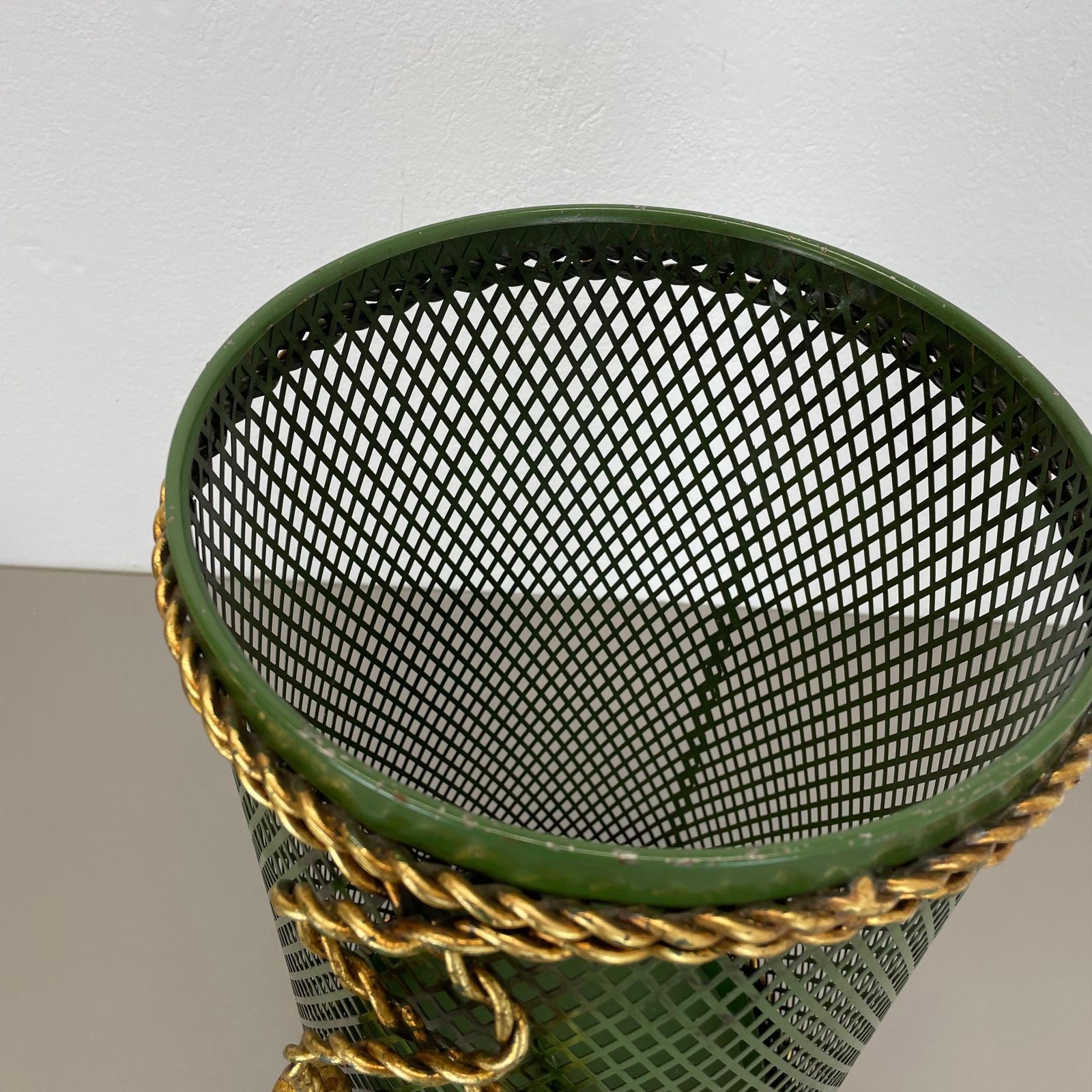 Hollywood Regency Gilded Metal Umbrella Stand By Li Puma, Firenze, Italy, 1950s photo vinterior