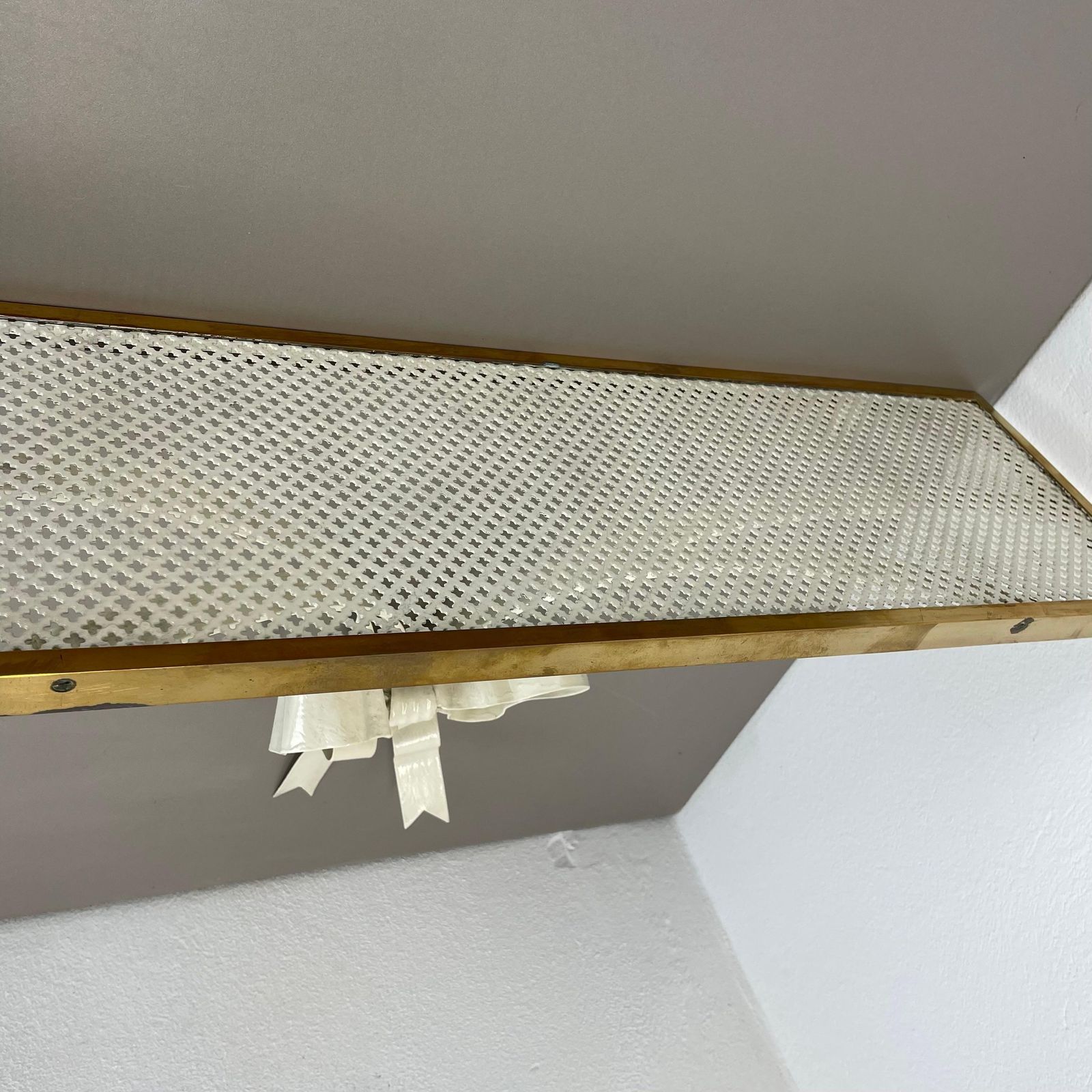 Large Modernist Matégot Style Metal Brass Wall Board "Rigituelle", France 1950s photo 1376.0