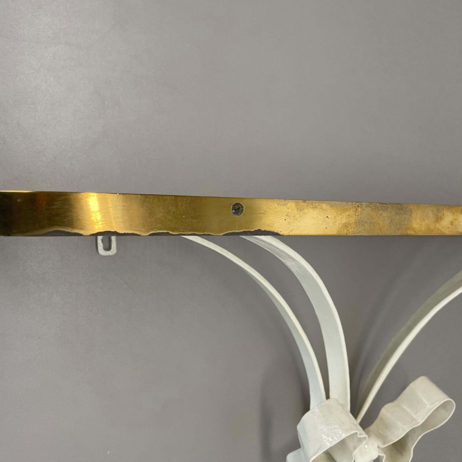 photo furniture Large Modernist Matégot Style Metal Brass Wall Board "Rigituelle", France 1950s