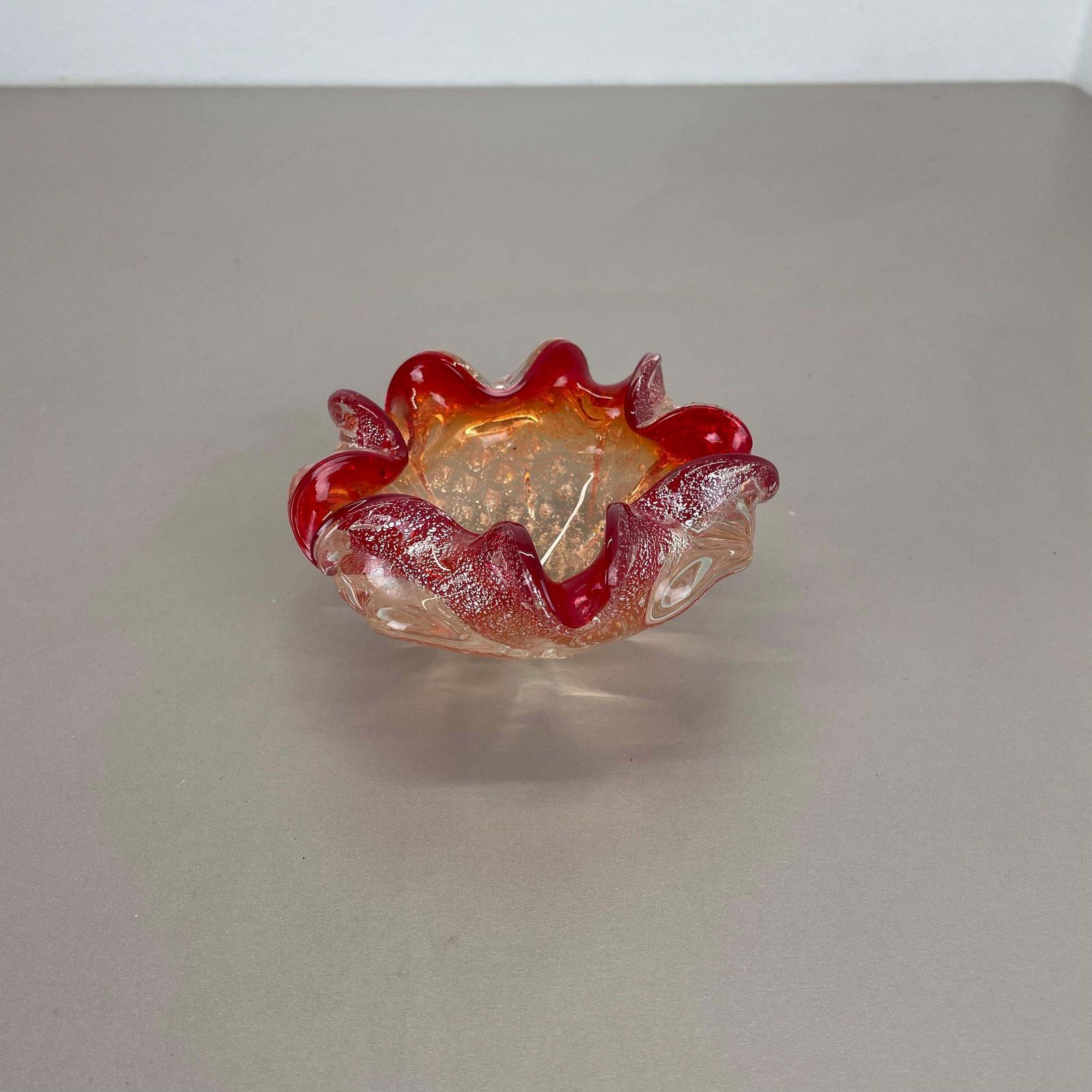 Murano Glass "Floral" Bowl Element Shell Ashtray By Barovier + Toso, Italy, 1970 photo for sale
