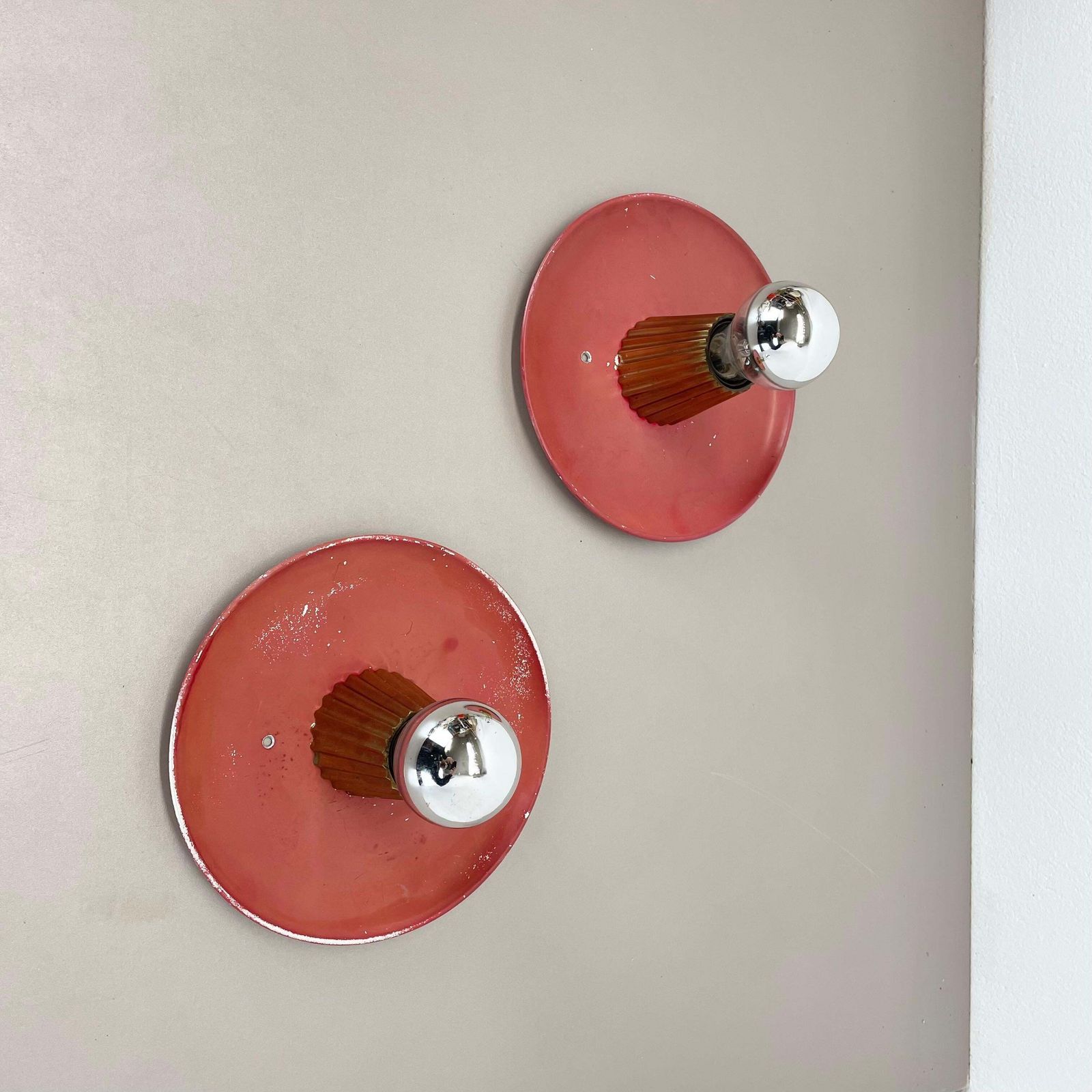 Unique Brass Spot Gino Sarfatti Style Wall Ceiling Light Flushmount Italy 1950s photo for sale