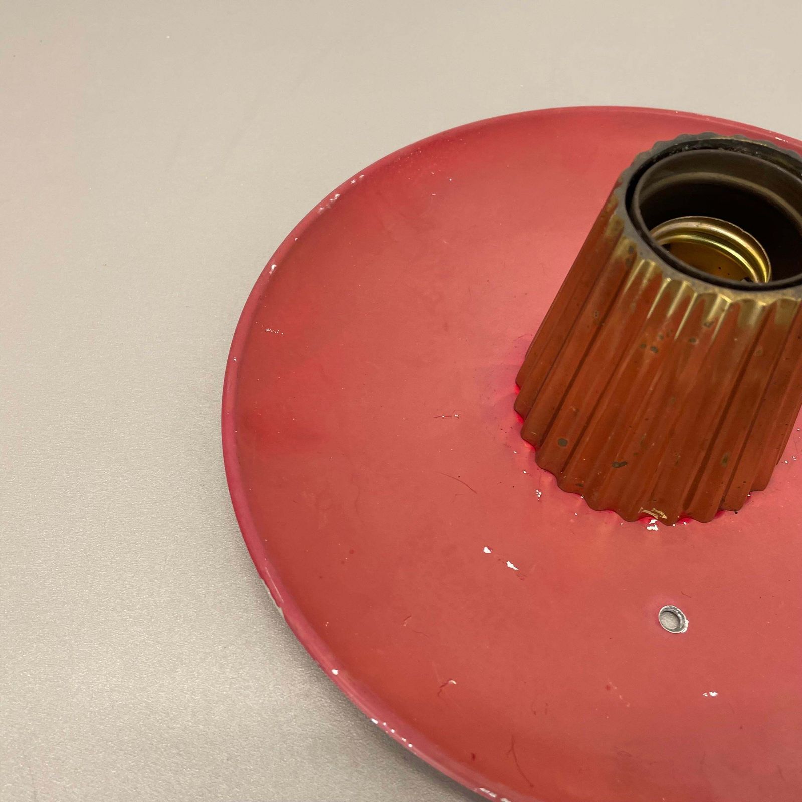 photo vinterior Unique Brass Spot Gino Sarfatti Style Wall Ceiling Light Flushmount Italy 1950s